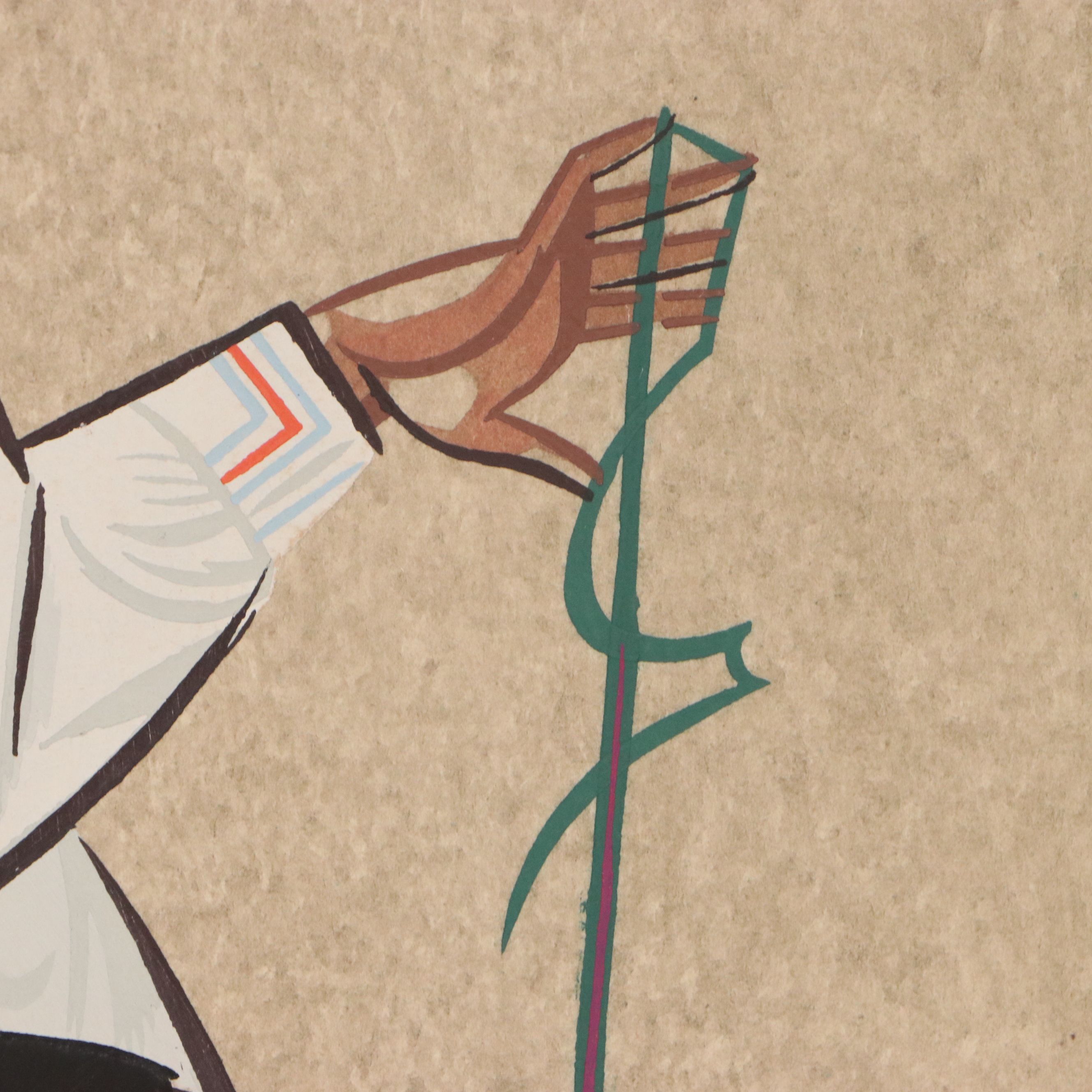 Zofia Stryjeńska Gouache Pochoir from "Polish Peasants Costumes," 1939