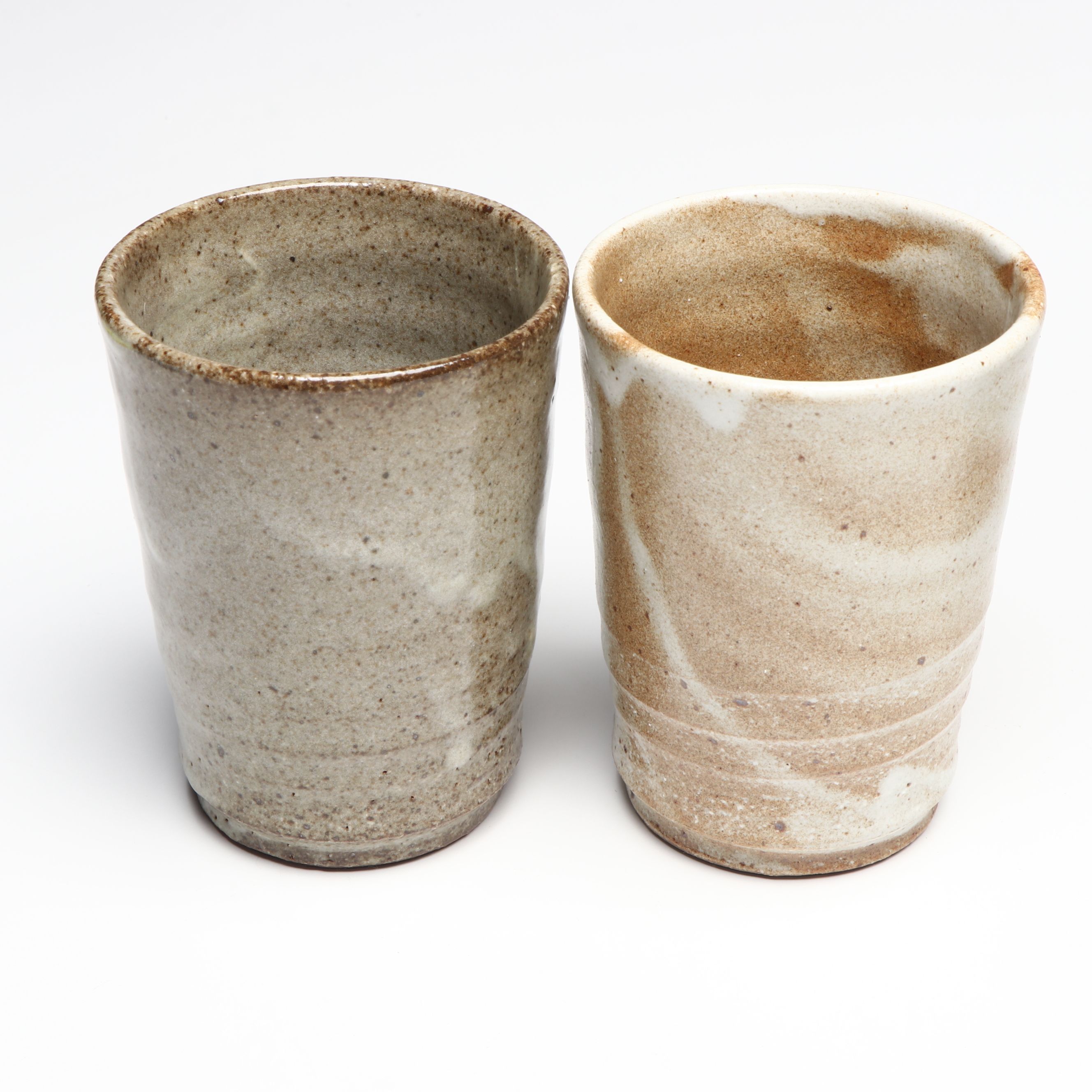 Japanese Oribe Ware Ceramic Square Bowl with Wheel Thrown Plates and Cups