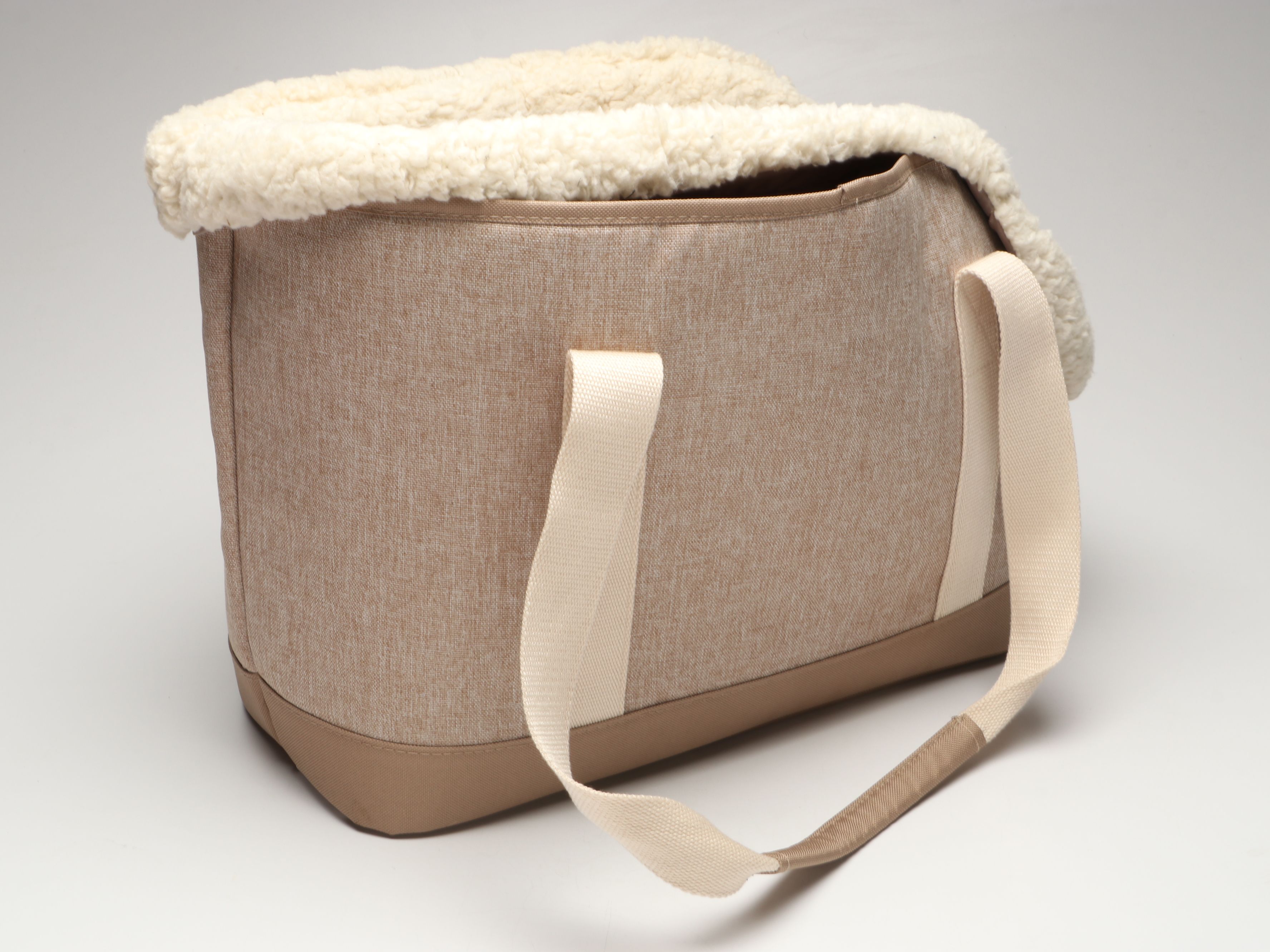 Sherpa "Luxe Tote" Pet Carrier with Holiday Dog Toys and Costumes