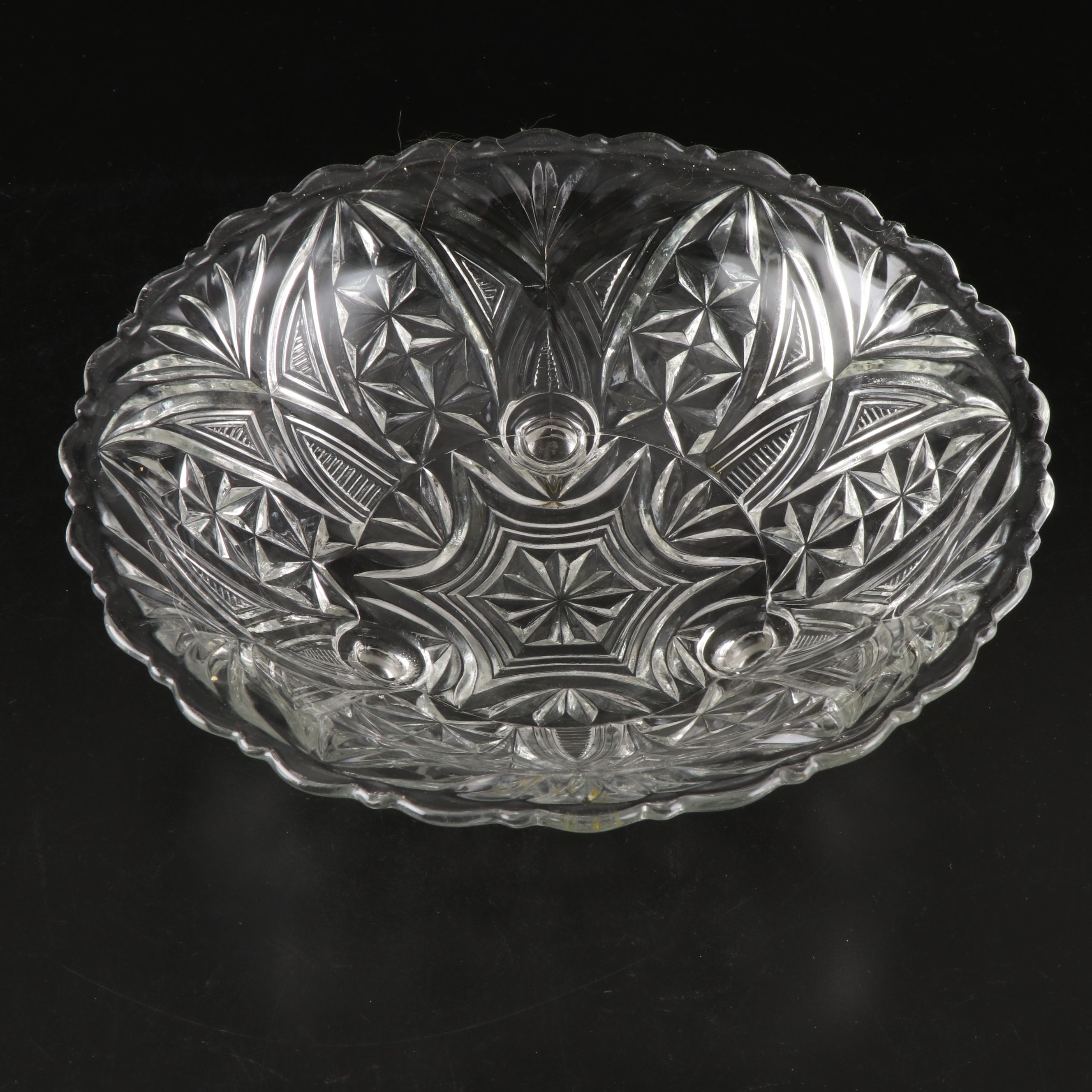 McKee Safe-Bake Cupid Casserole with Other Pressed Glass Serveware and Dishes