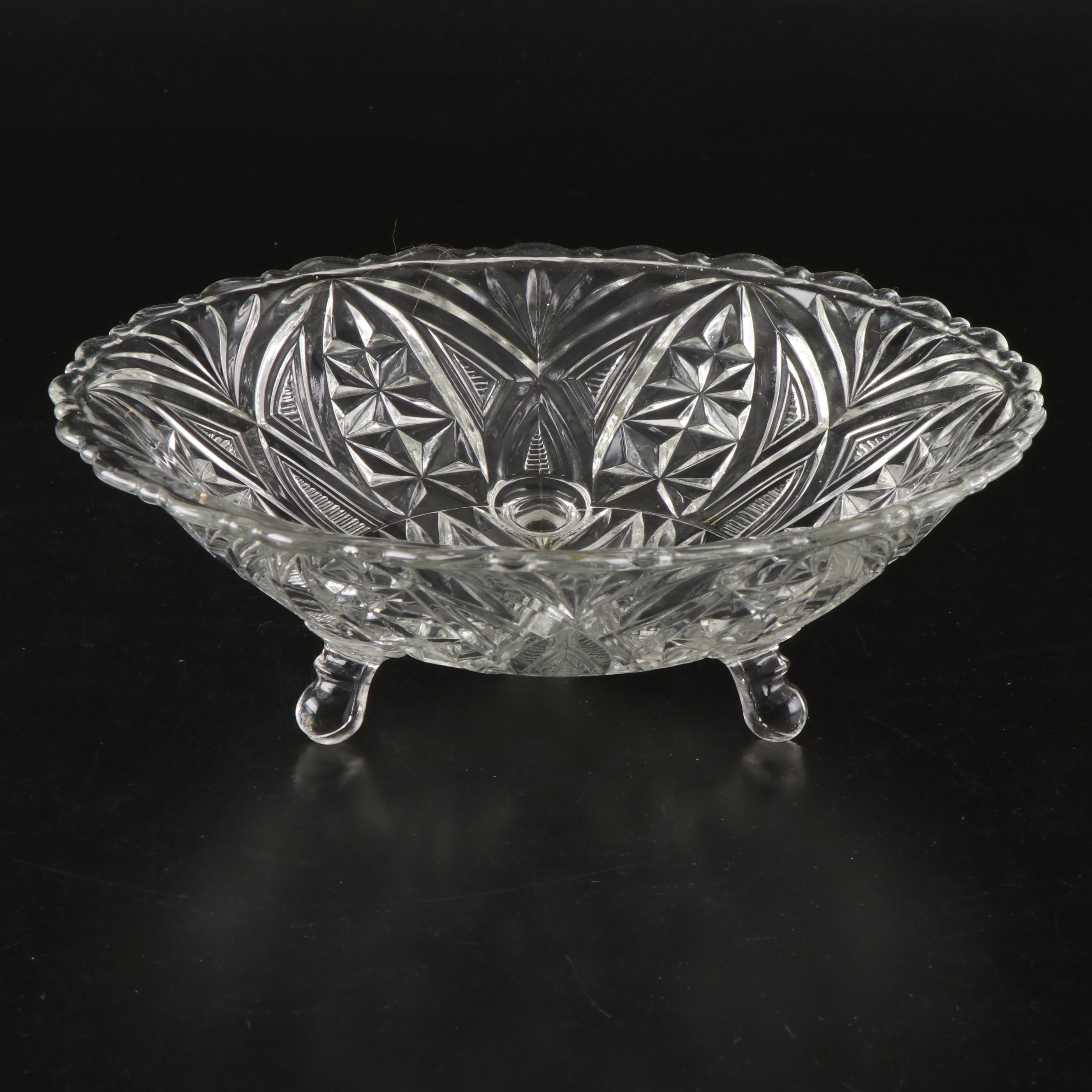 McKee Safe-Bake Cupid Casserole with Other Pressed Glass Serveware and Dishes