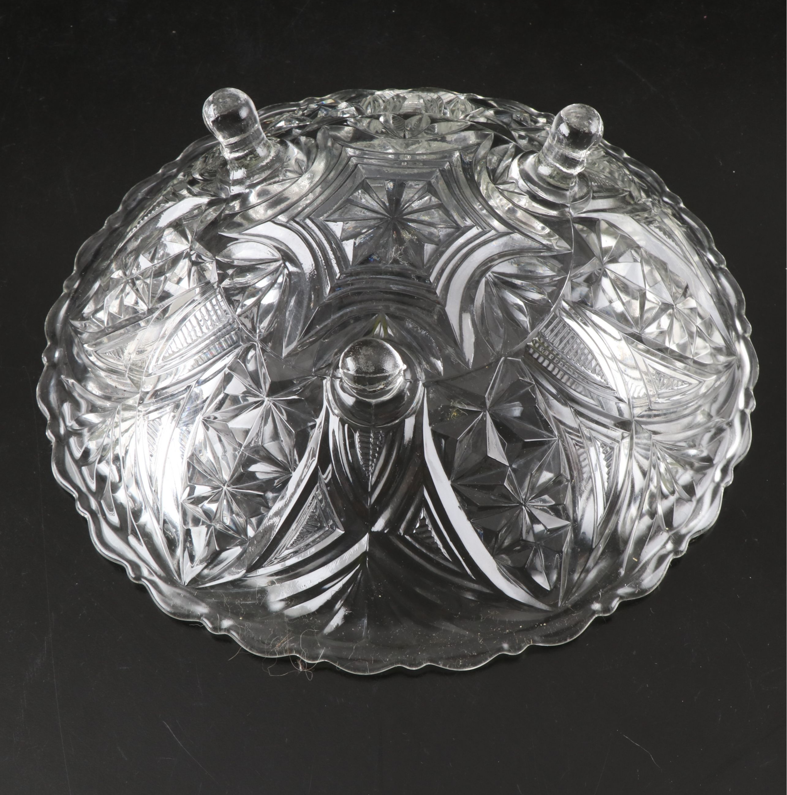 McKee Safe-Bake Cupid Casserole with Other Pressed Glass Serveware and Dishes