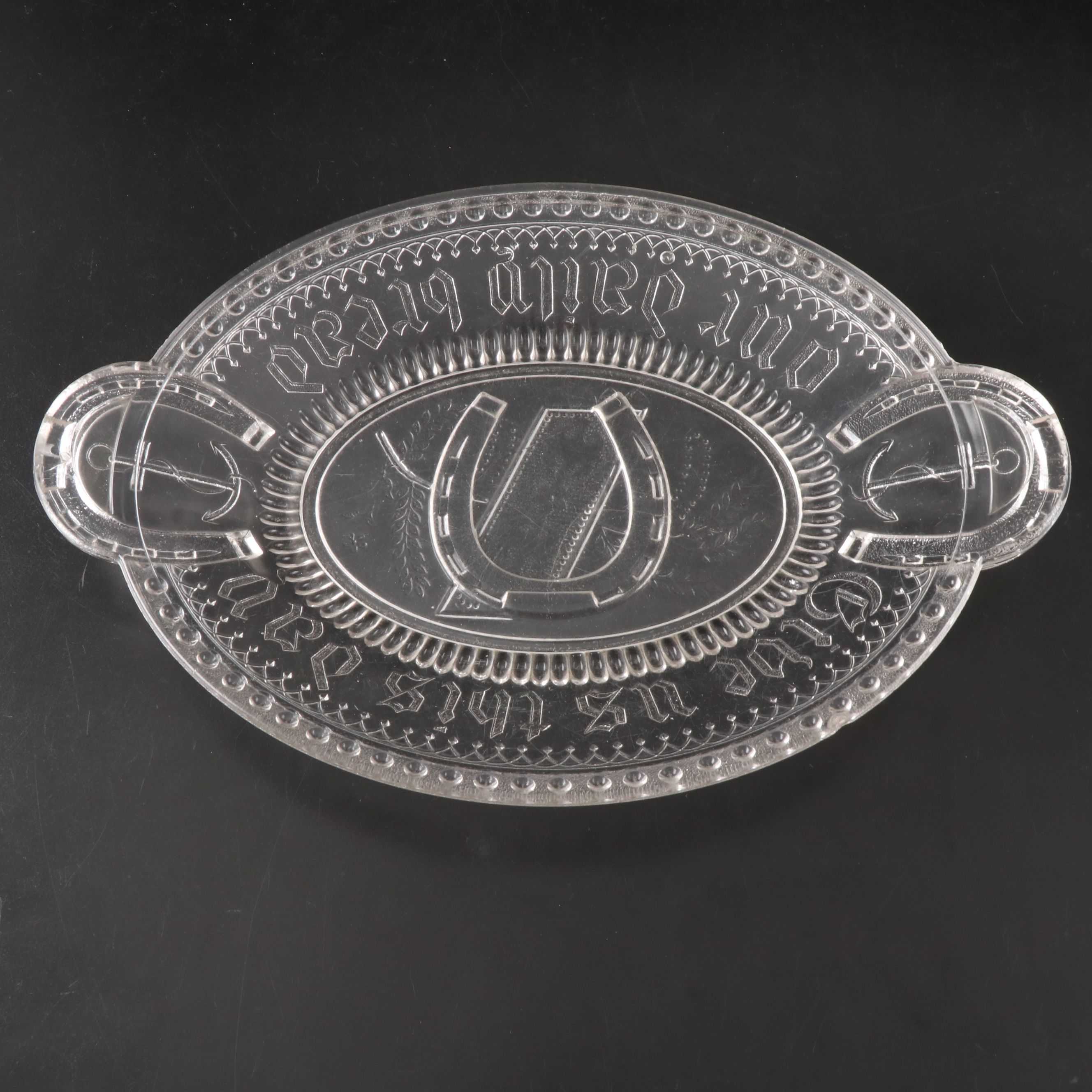 McKee Safe-Bake Cupid Casserole with Other Pressed Glass Serveware and Dishes