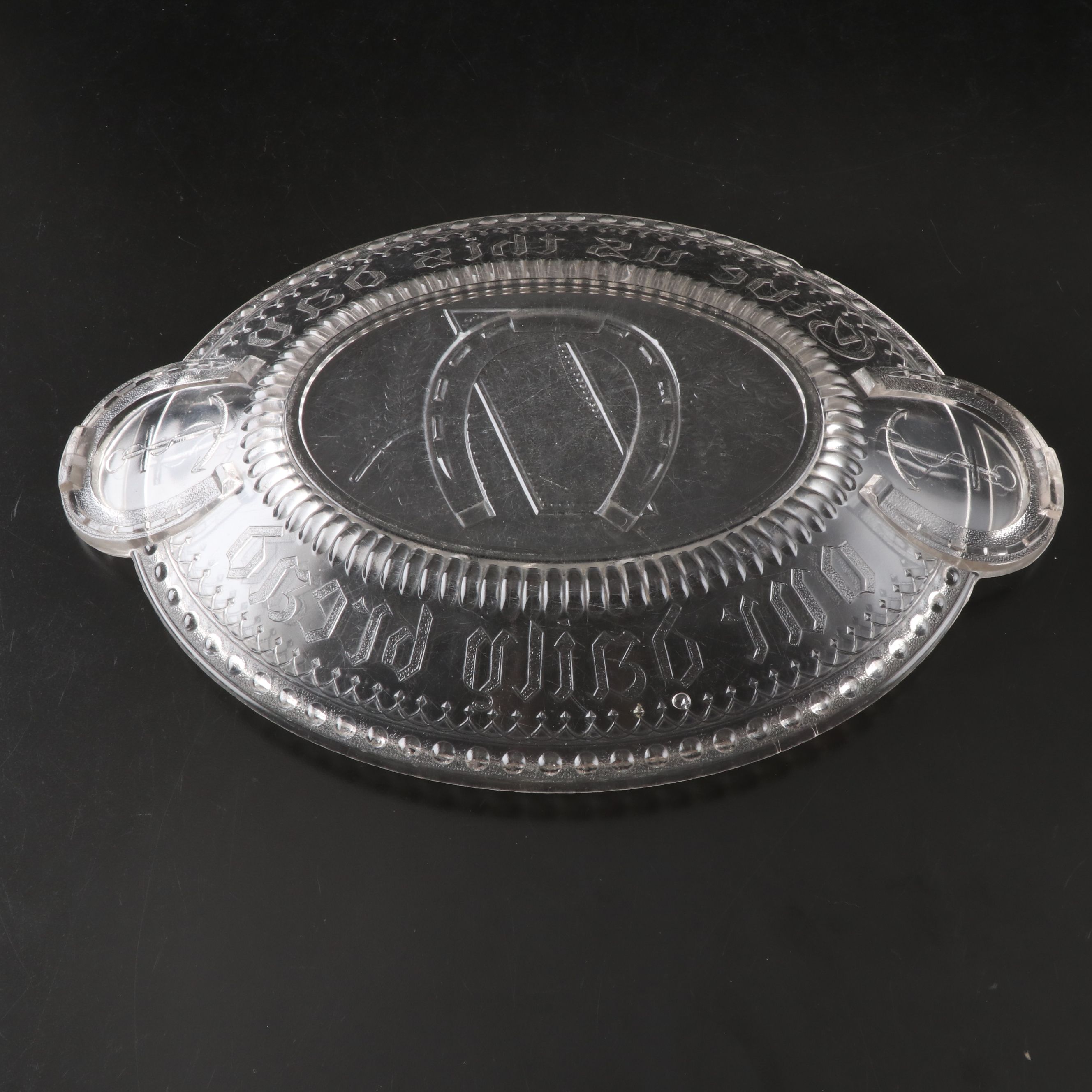 McKee Safe-Bake Cupid Casserole with Other Pressed Glass Serveware and Dishes