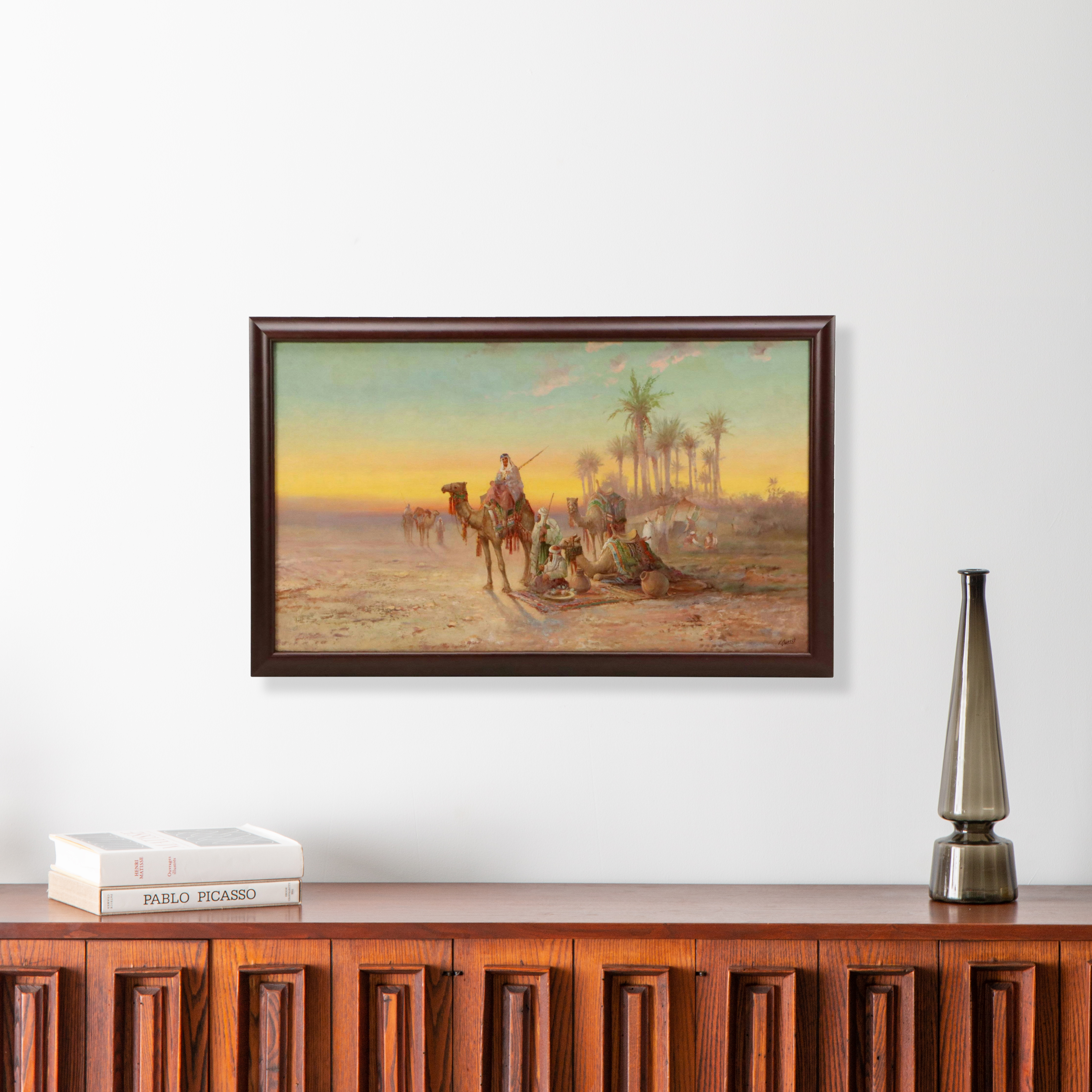 Victor Casnelli Orientalist Scene Oil Painting, Early 20th Century