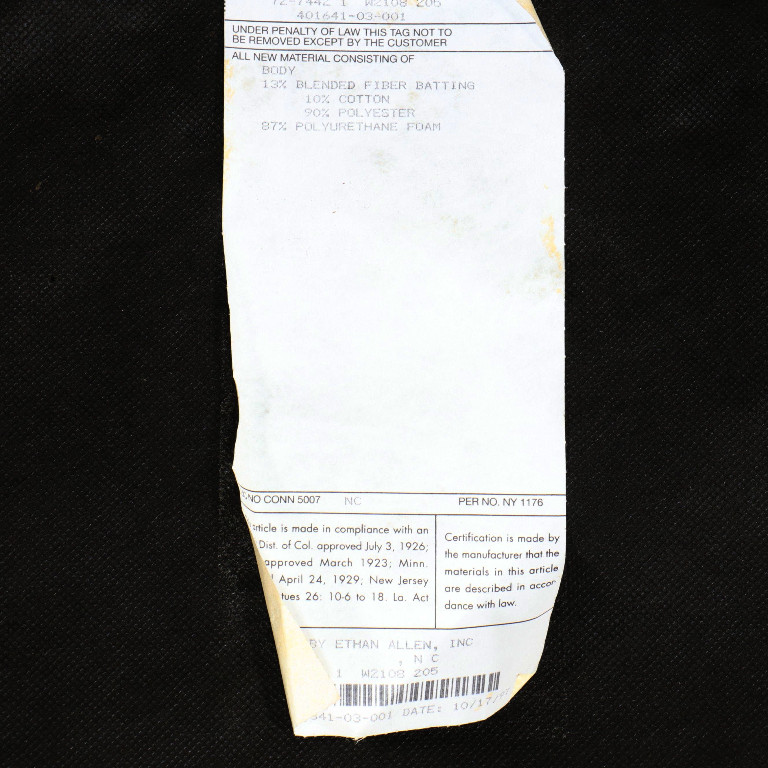 Ethan Allen Tufted Leather Cocktail Ottoman, 1997