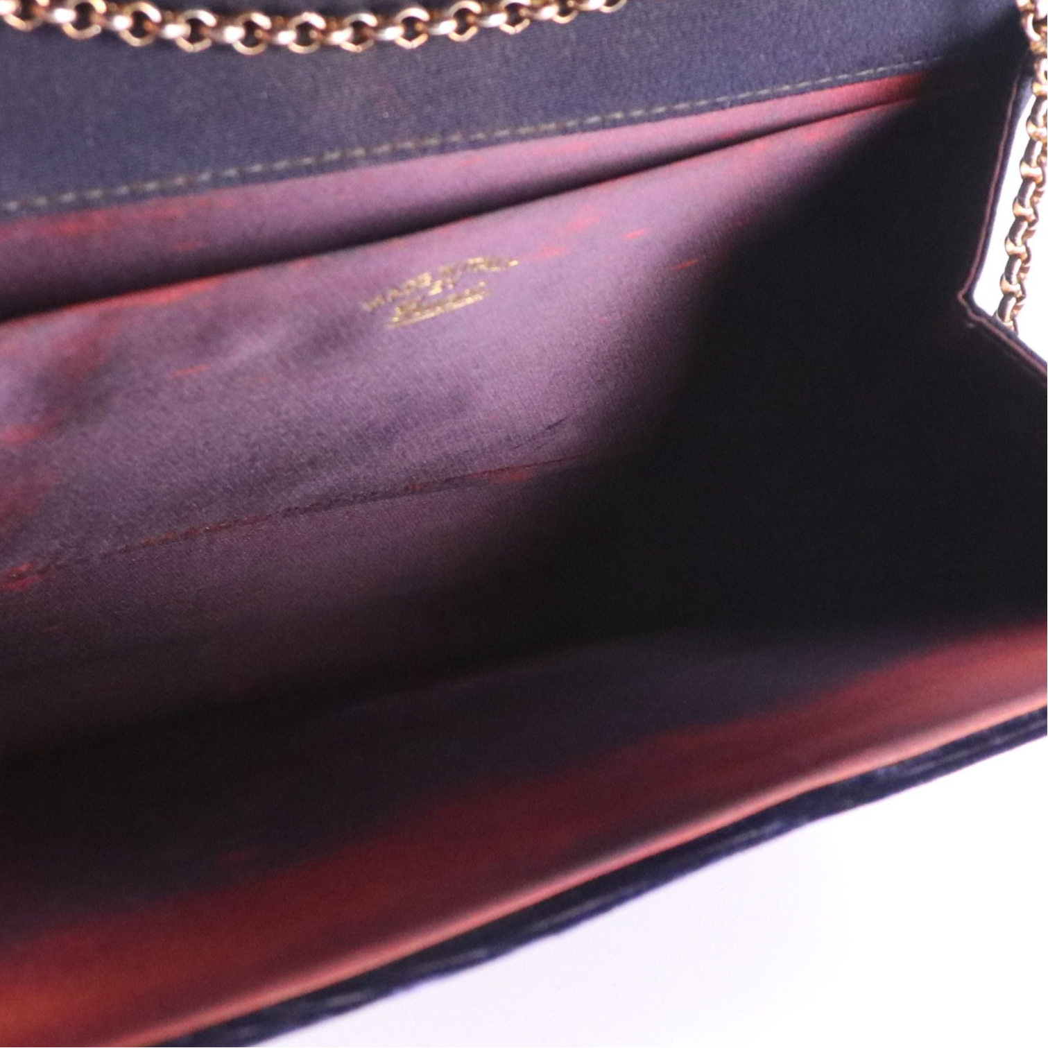 Gucci Navy Blue Velvet Foldover Shoulder Bag