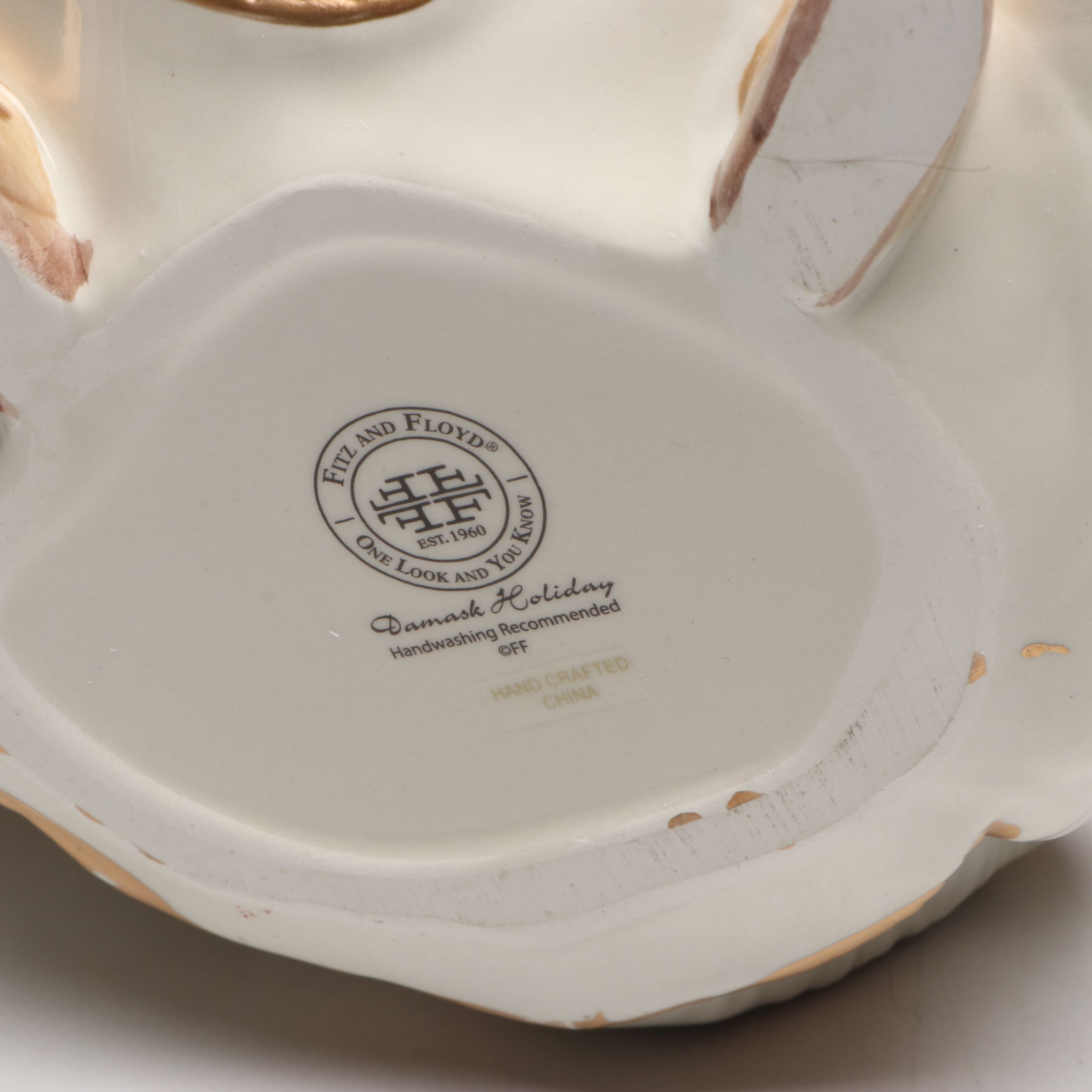 Fitz & Floyd "Damask Holiday" and "Gregorian" Santa Pitchers with Tidbit Server