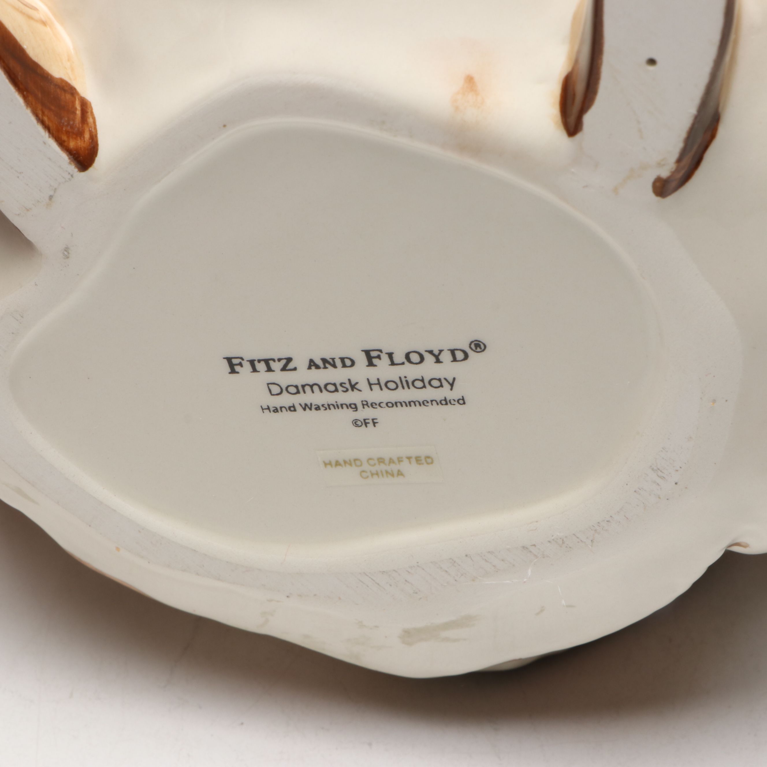 Fitz & Floyd "Damask Holiday" and "Gregorian" Santa Pitchers with Tidbit Server