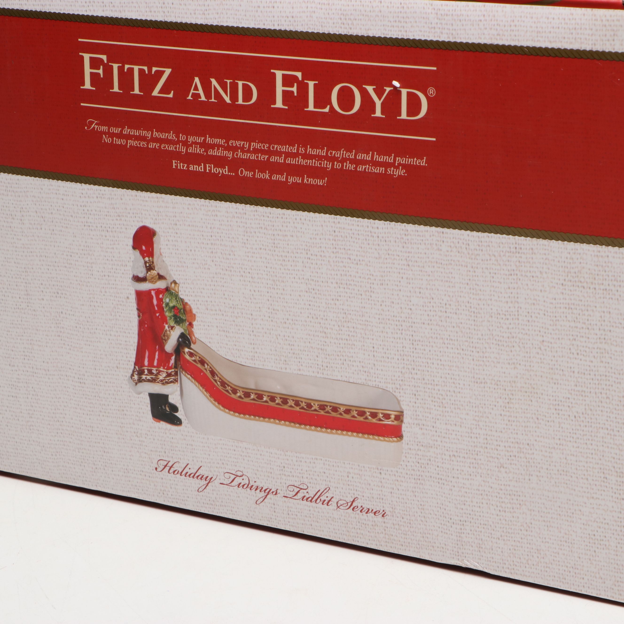 Fitz & Floyd "Damask Holiday" and "Gregorian" Santa Pitchers with Tidbit Server