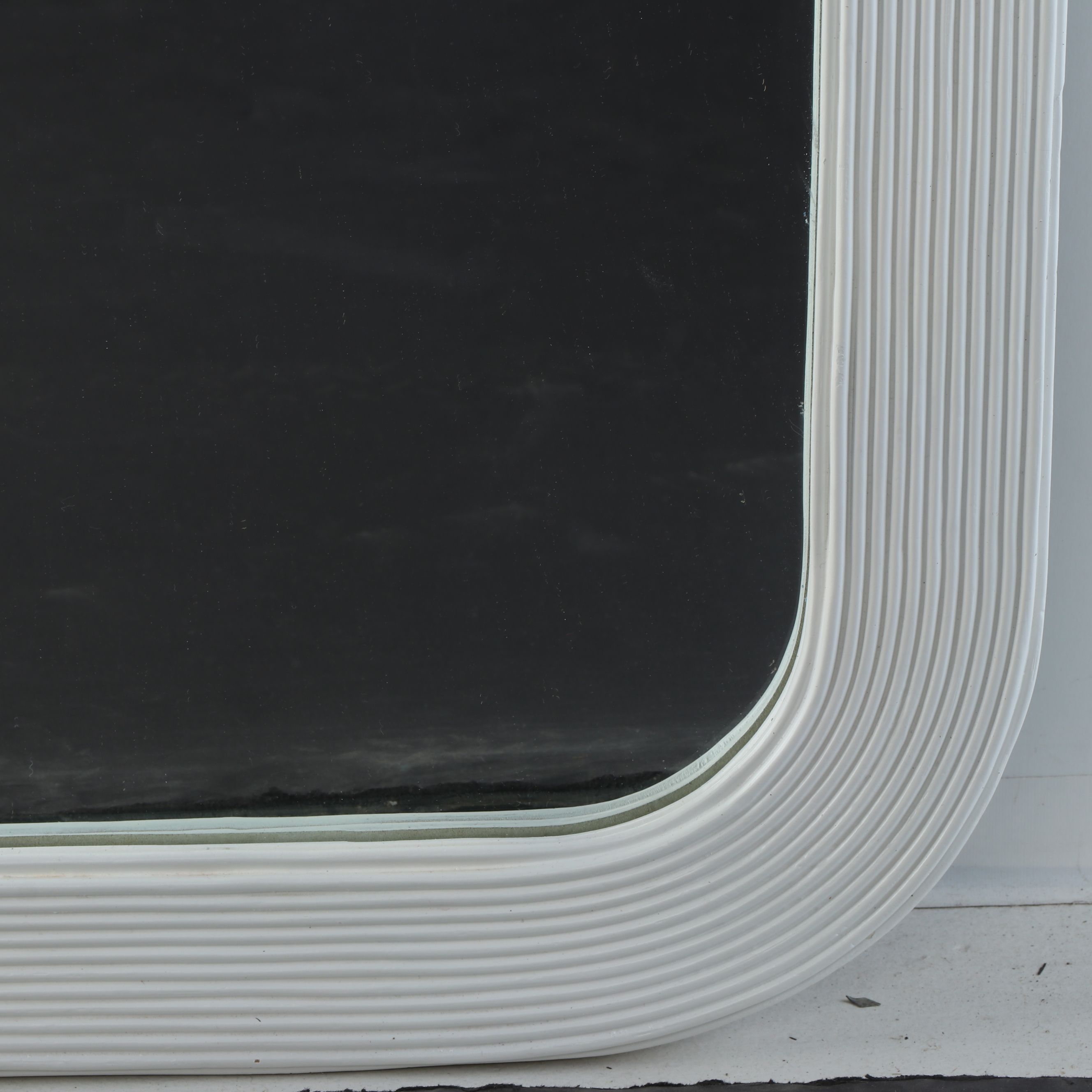 White Finish Rectangular Wall Mirror