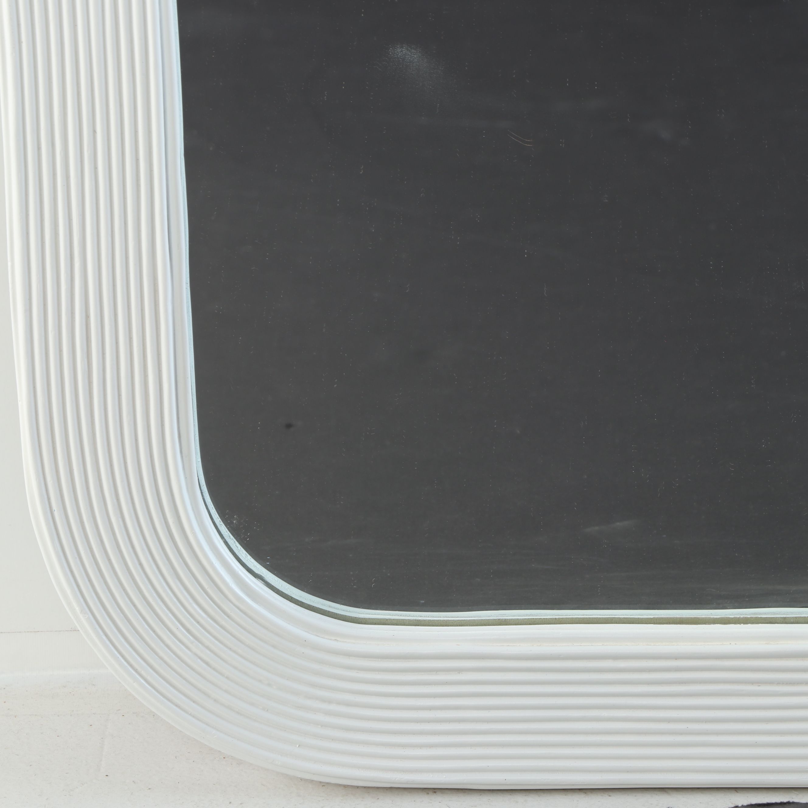 White Finish Rectangular Wall Mirror