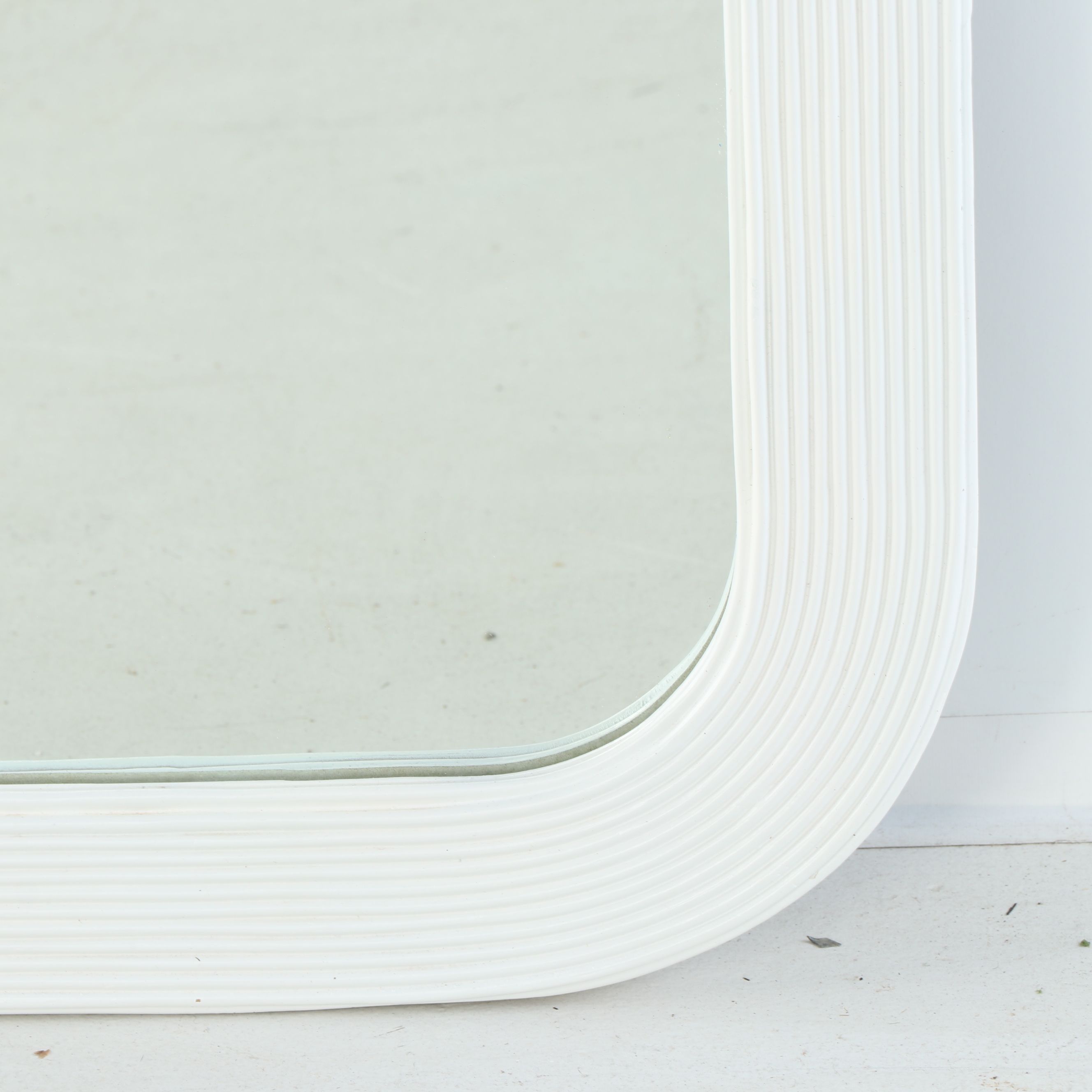 White Finish Rectangular Wall Mirror