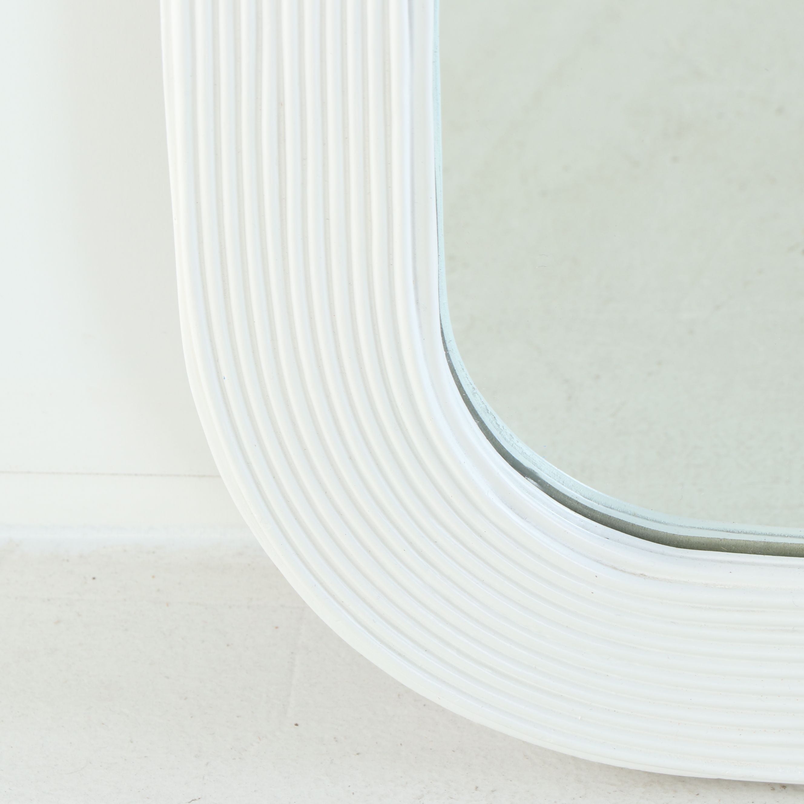 White Finish Rectangular Wall Mirror