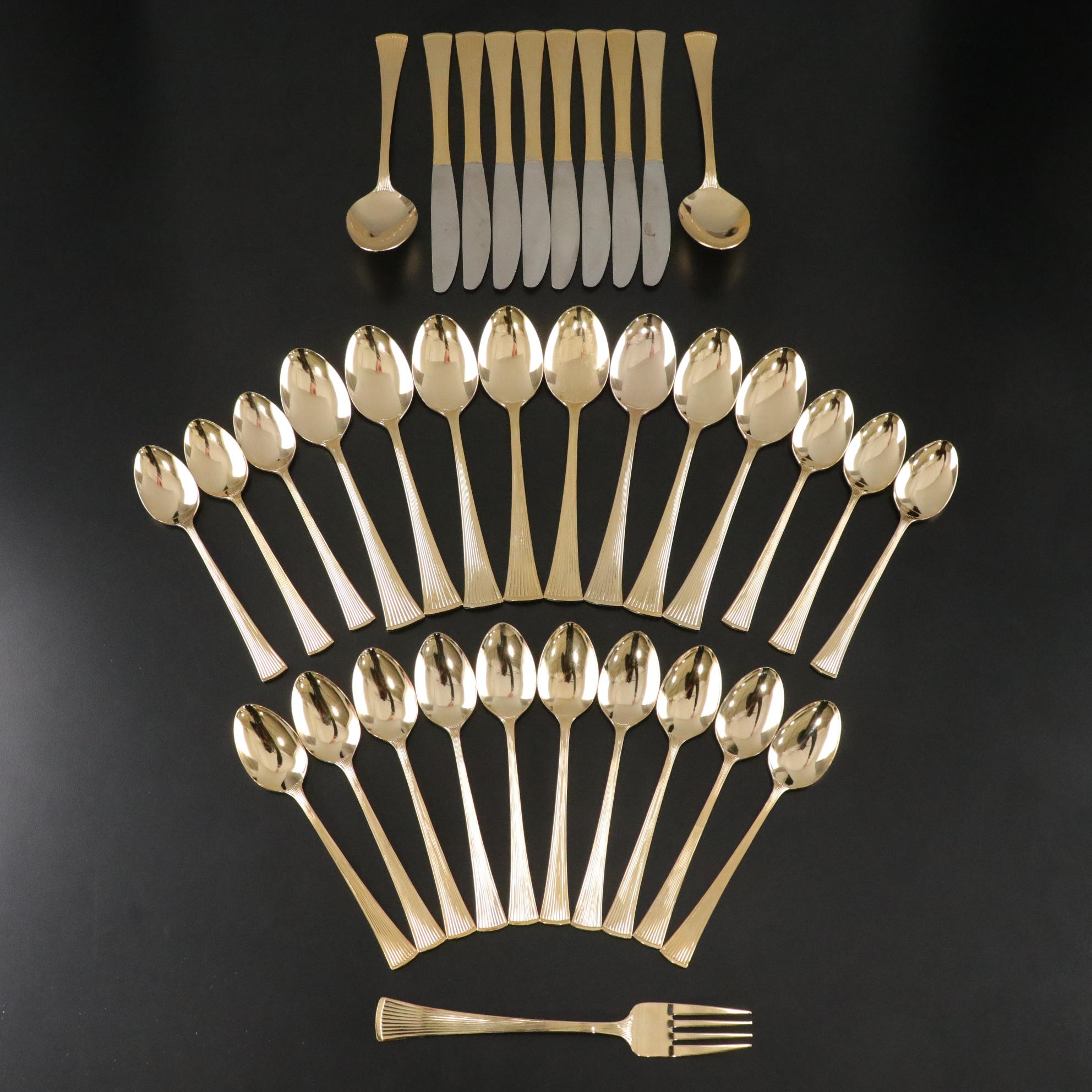 Barclay Geneve Golden Forks, Spoons & Butter Knives