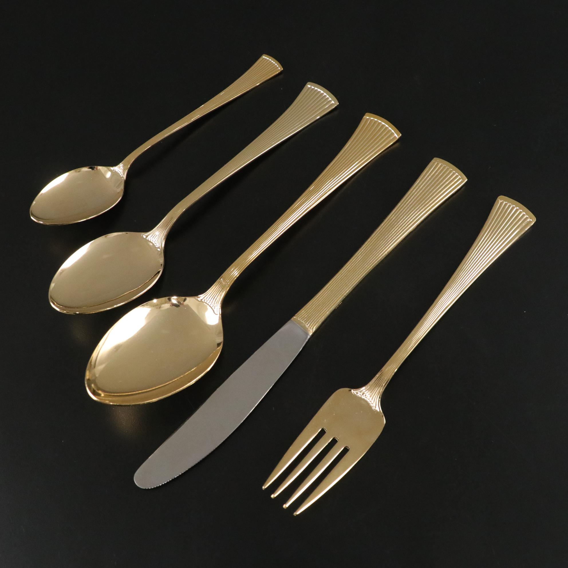 Barclay Geneve Golden Forks, Spoons & Butter Knives