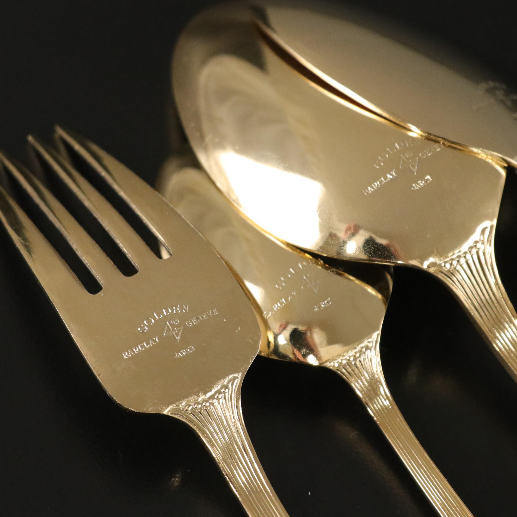 Barclay Geneve Golden Forks, Spoons & Butter Knives