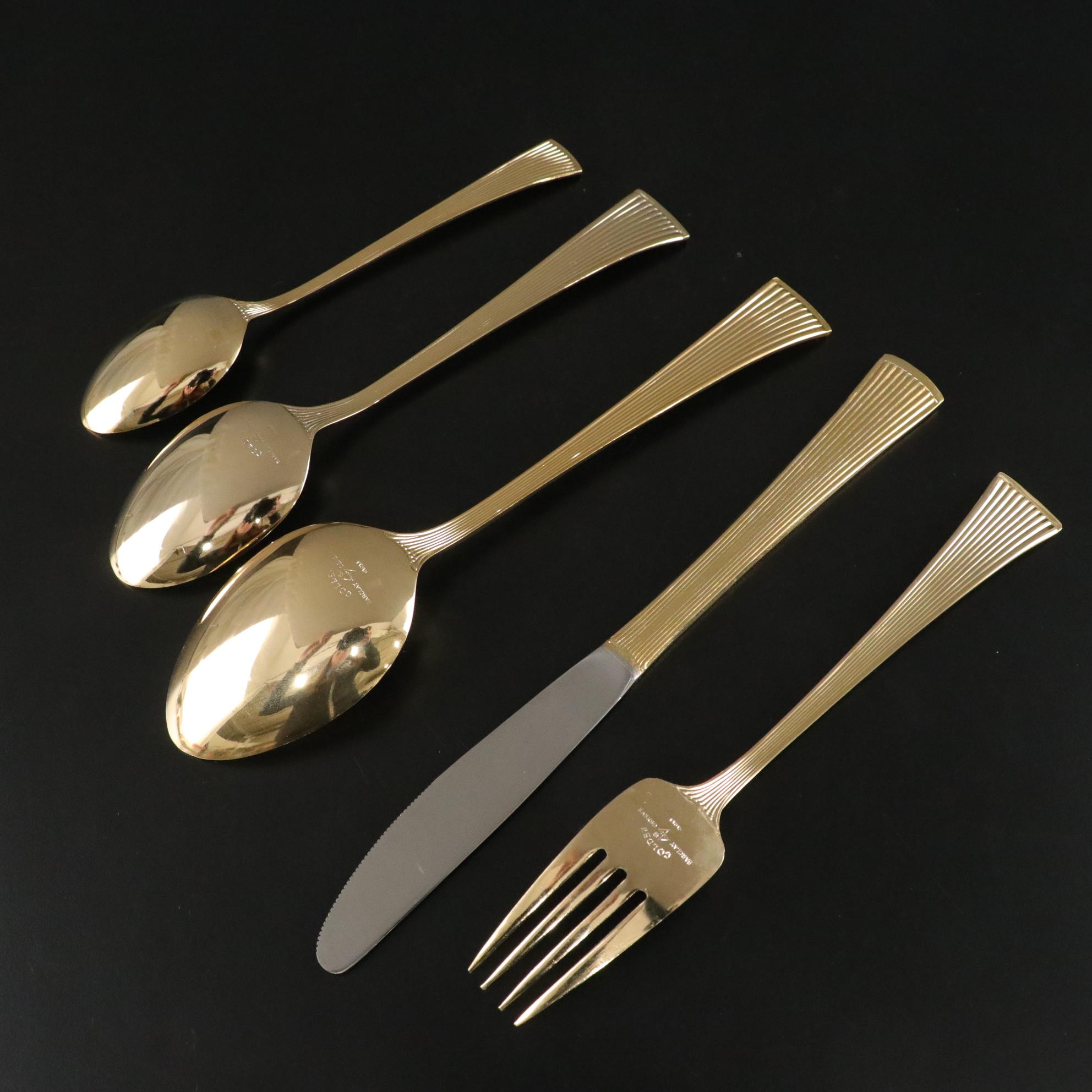 Barclay Geneve Golden Forks, Spoons & Butter Knives