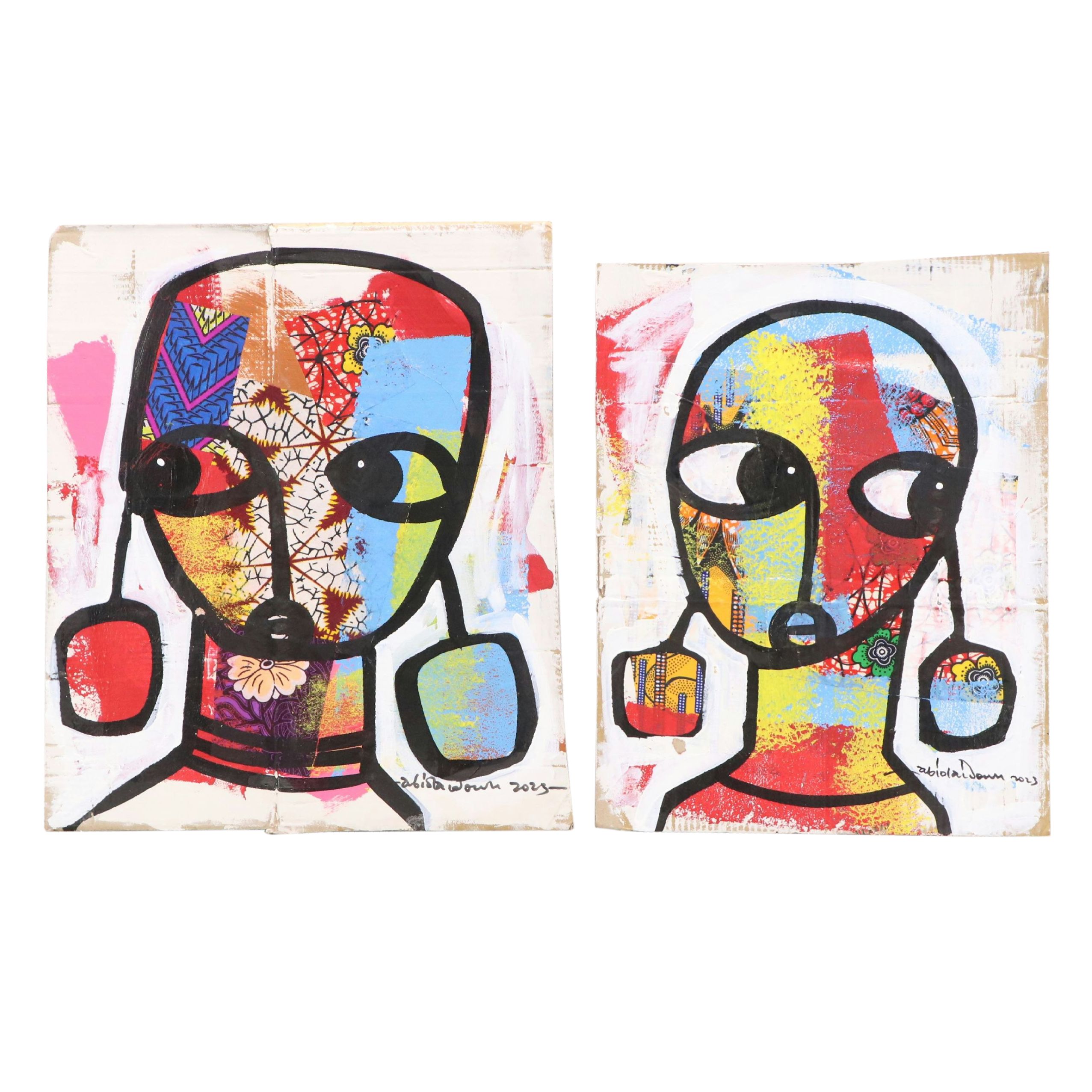 Abiola Idowu Acrylic Paintings "Thoughtfulness" and More, 2023