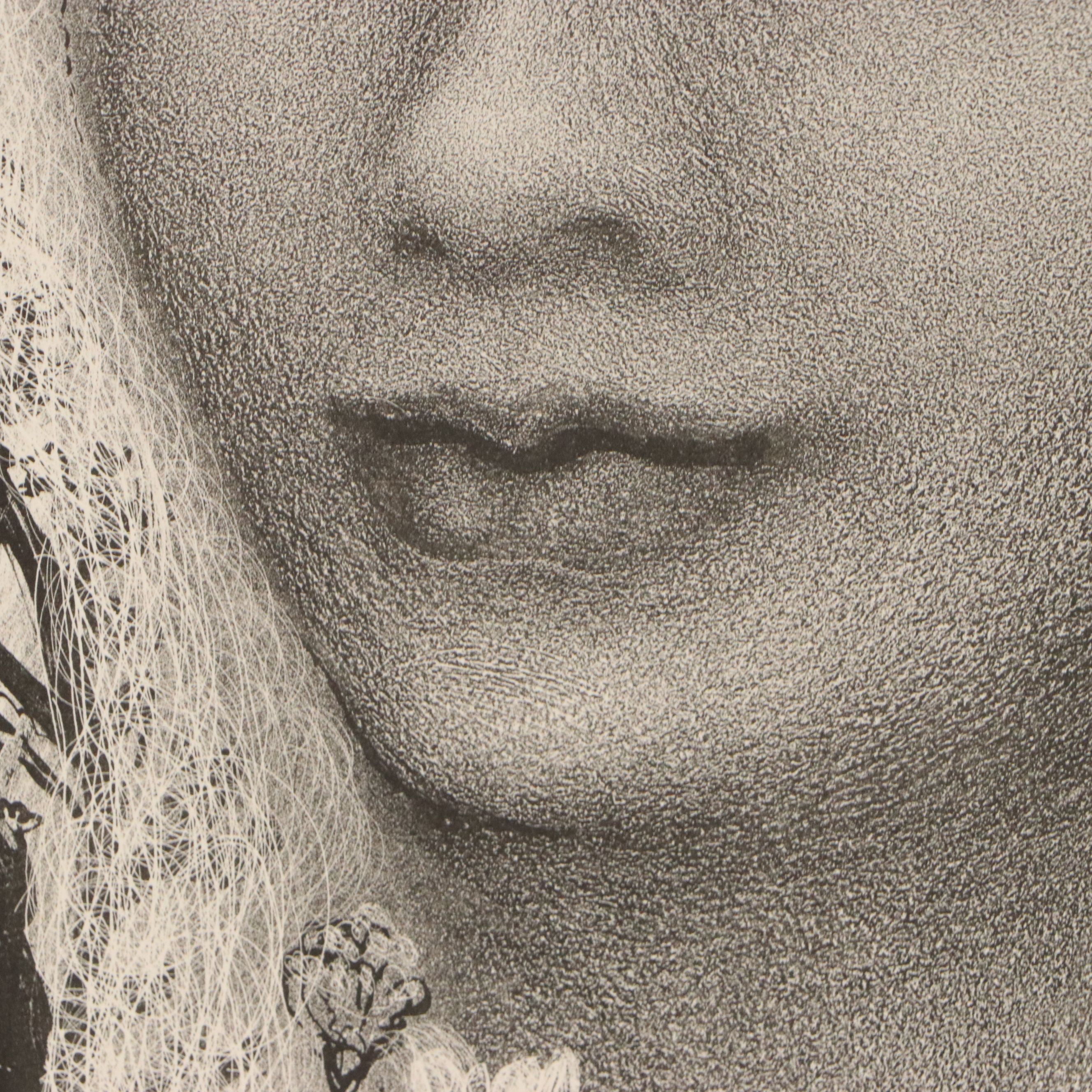 Maybelle Richardson Stamper Lithograph "Girl and Flowers"