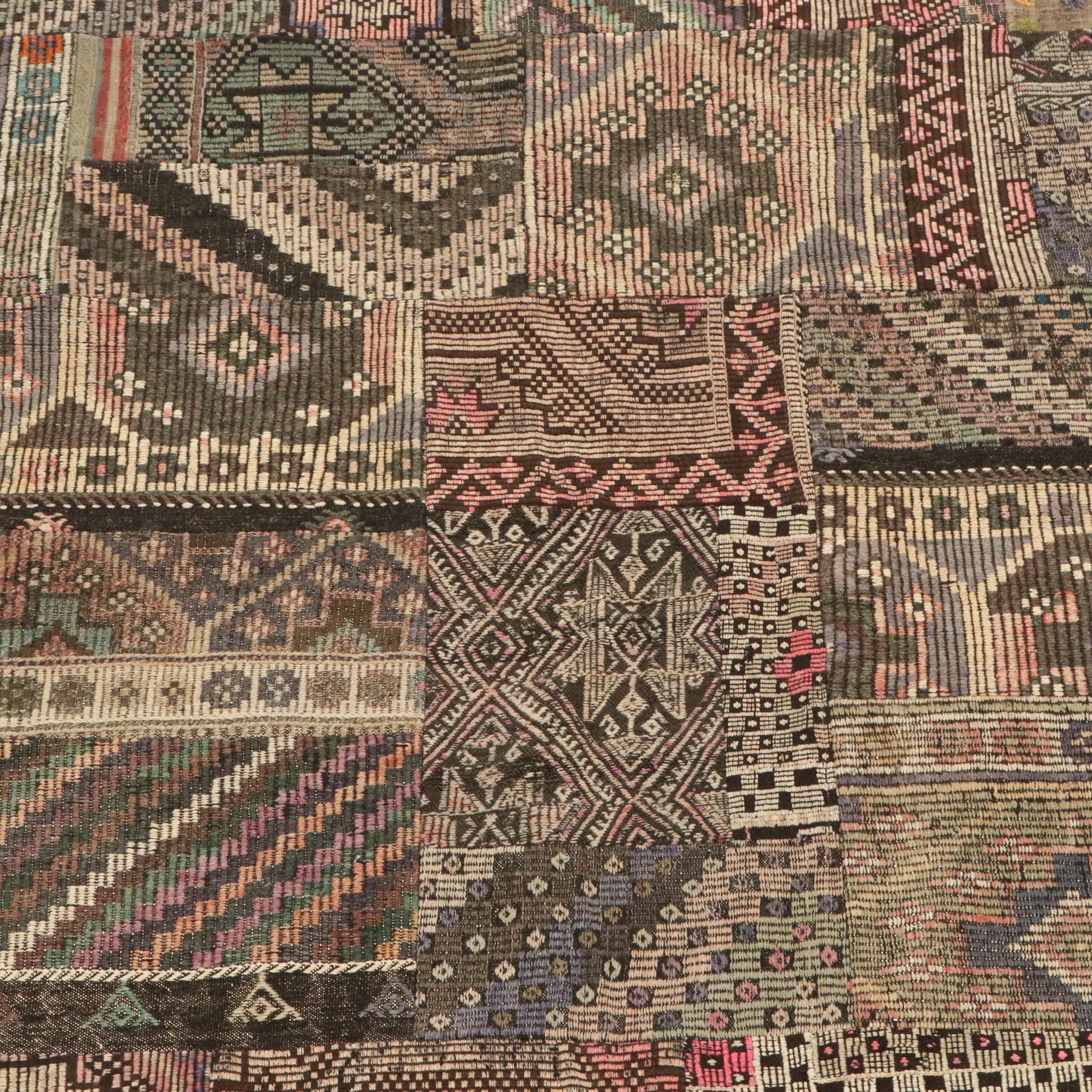 5'2 x 9'11 Handmade Turkish Patchwork Area Rug