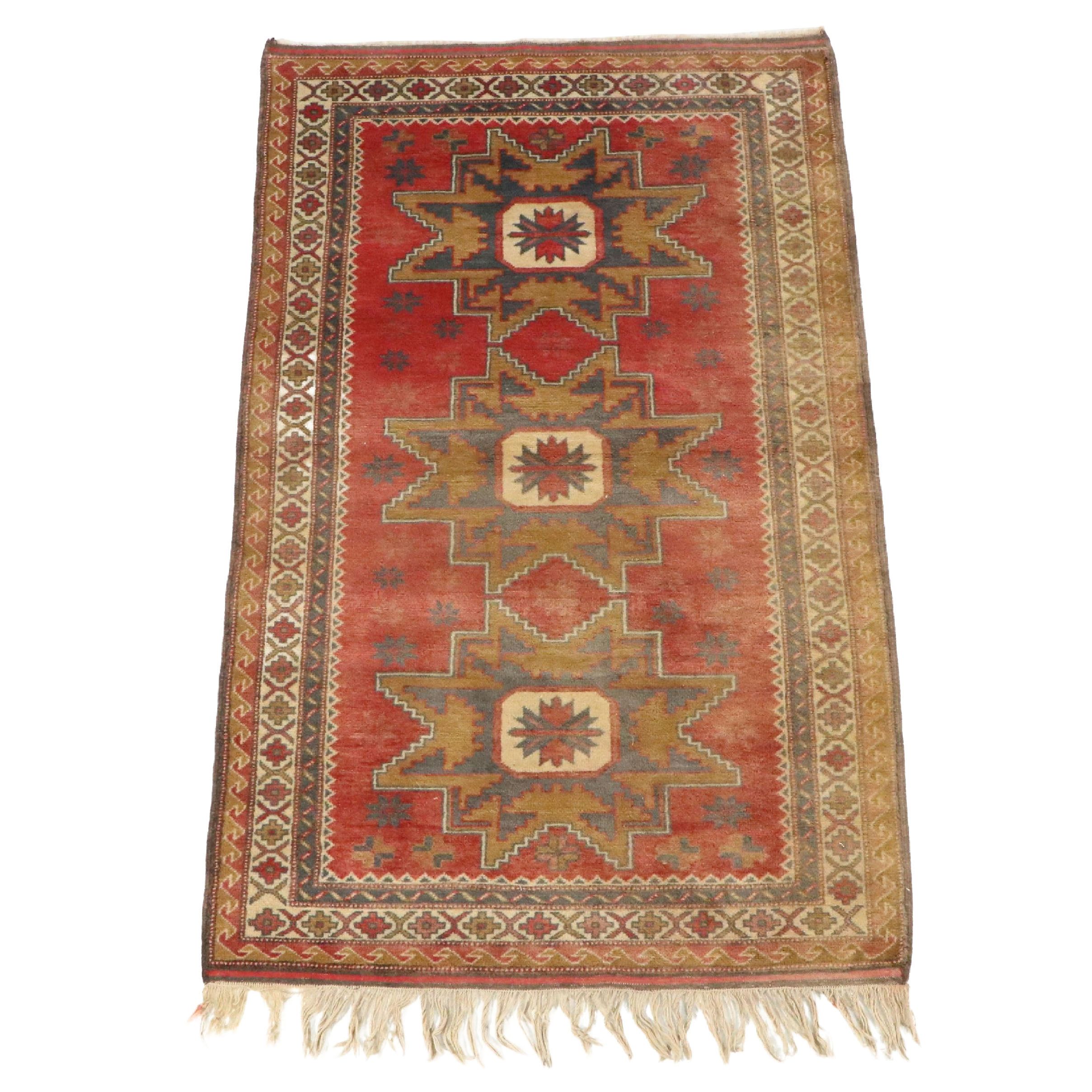3'7 x 6'5 Hand-Knotted Caucasian Daghestan Area Rug