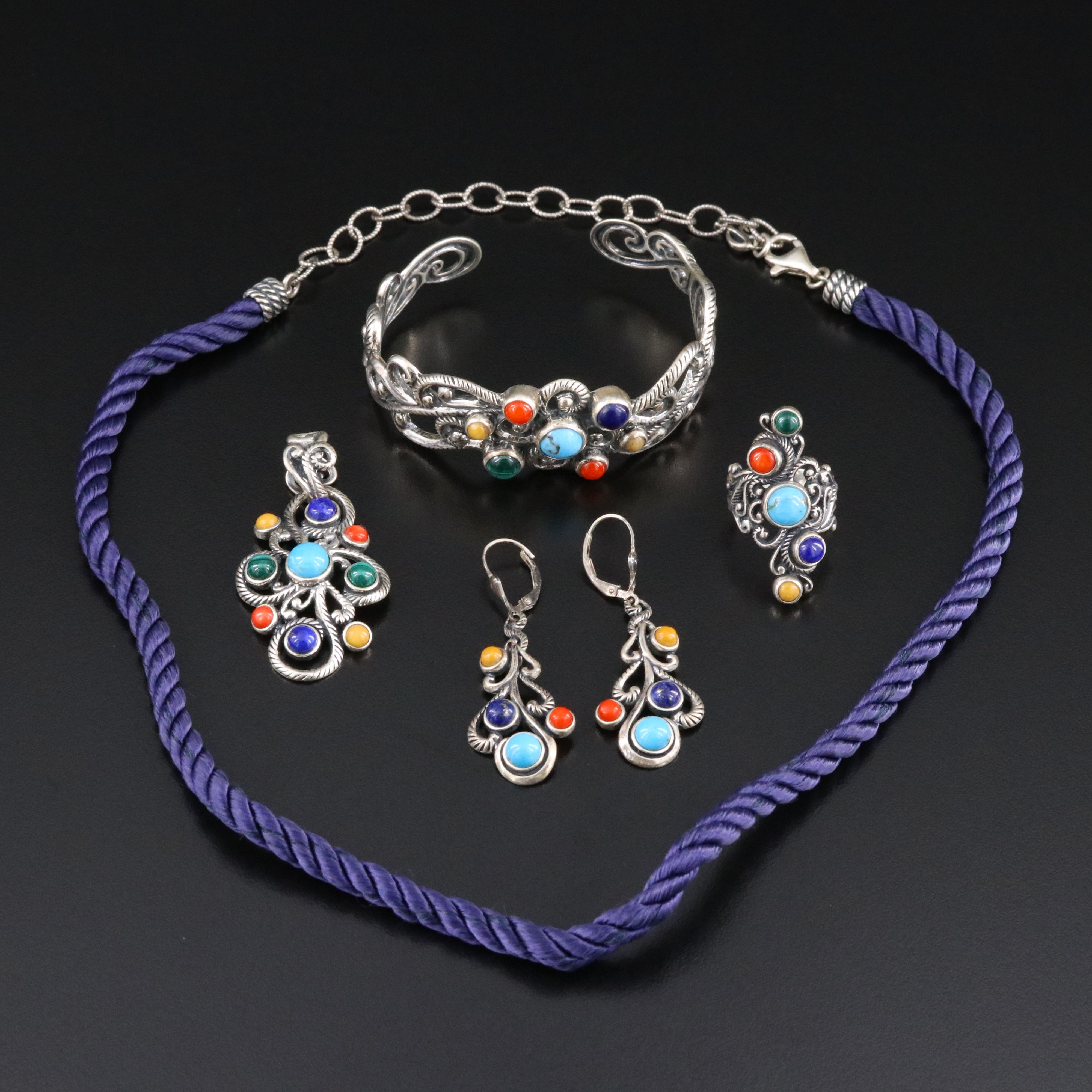 Carolyn Pollack for Relios Sterling Jewelry Collection Including Coral