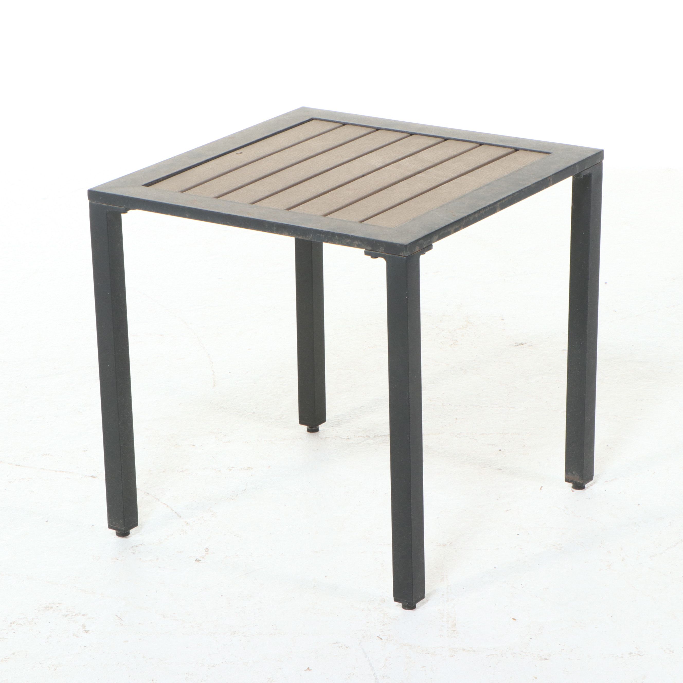 Pressed Aluminum Assembled Patio Armchairs, Side Table and Accent Table
