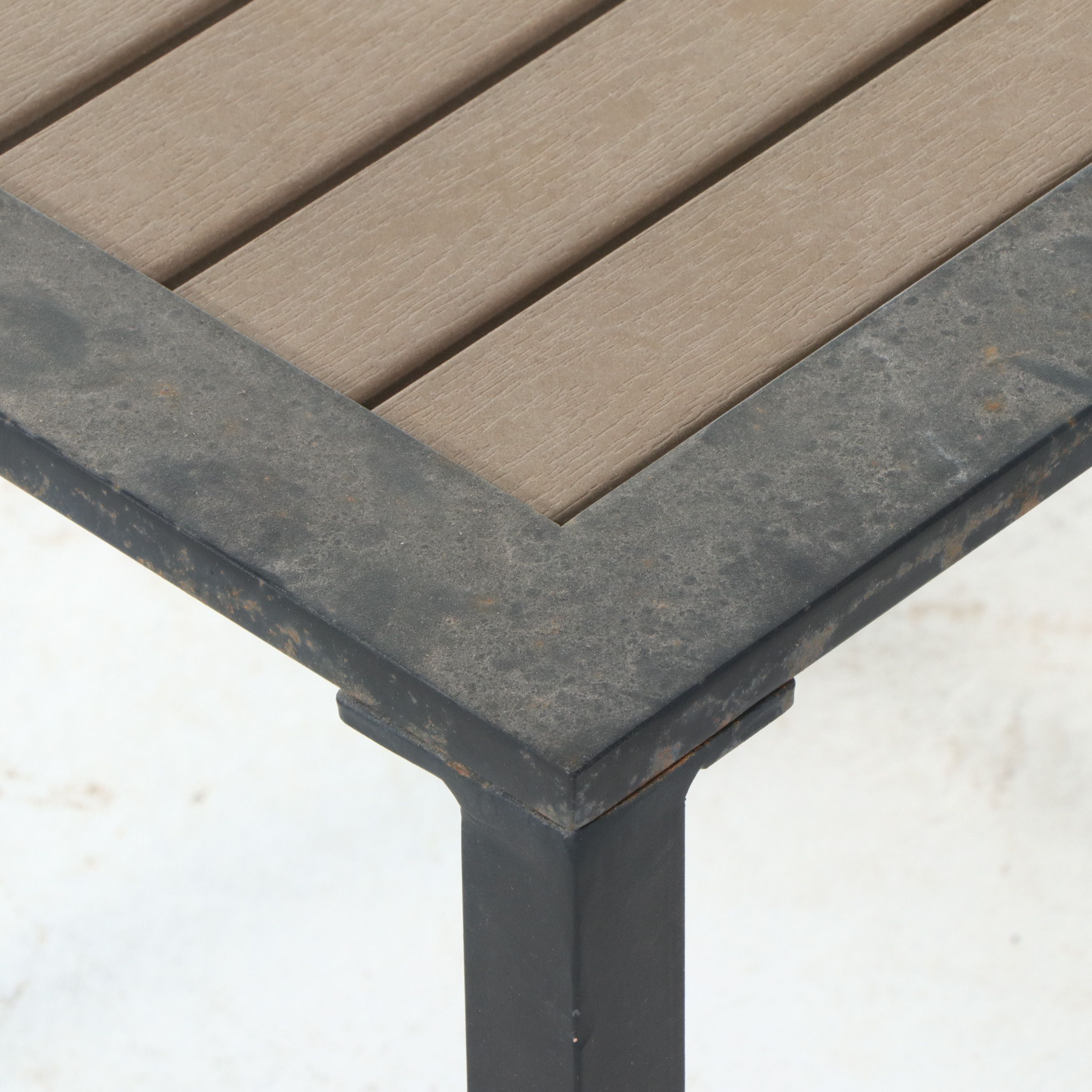 Pressed Aluminum Assembled Patio Armchairs, Side Table and Accent Table