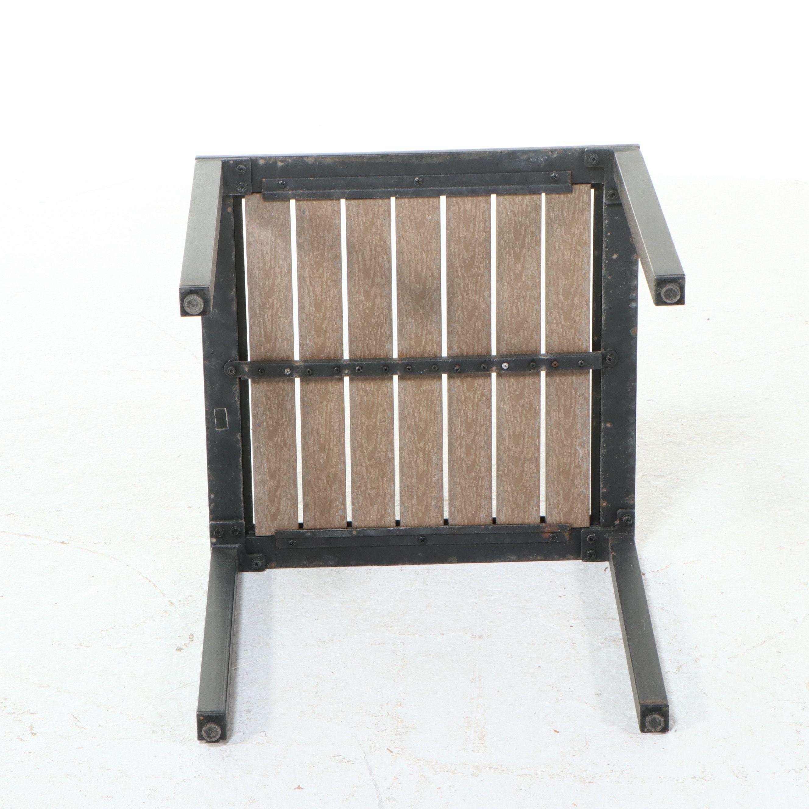 Pressed Aluminum Assembled Patio Armchairs, Side Table and Accent Table