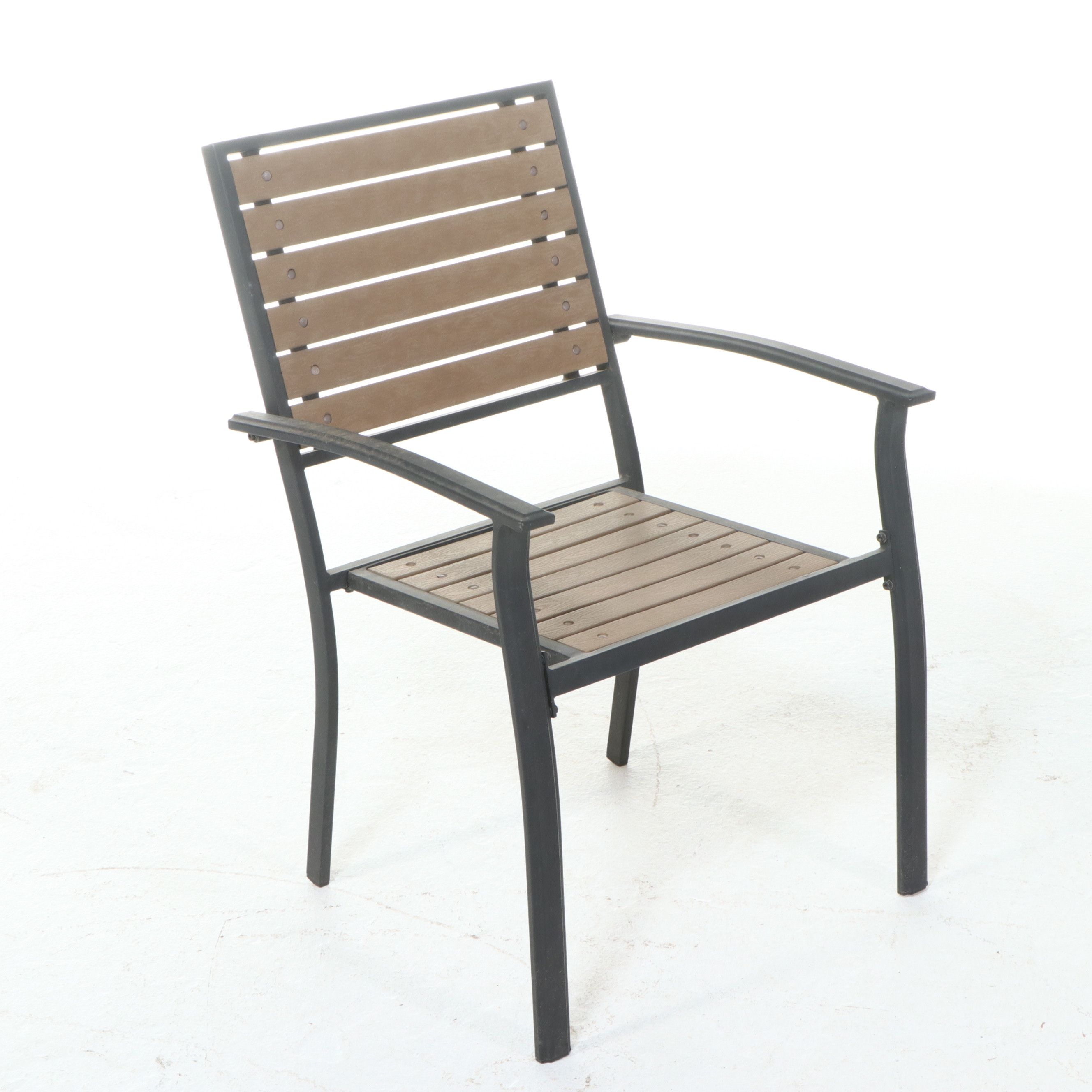Pressed Aluminum Assembled Patio Armchairs, Side Table and Accent Table