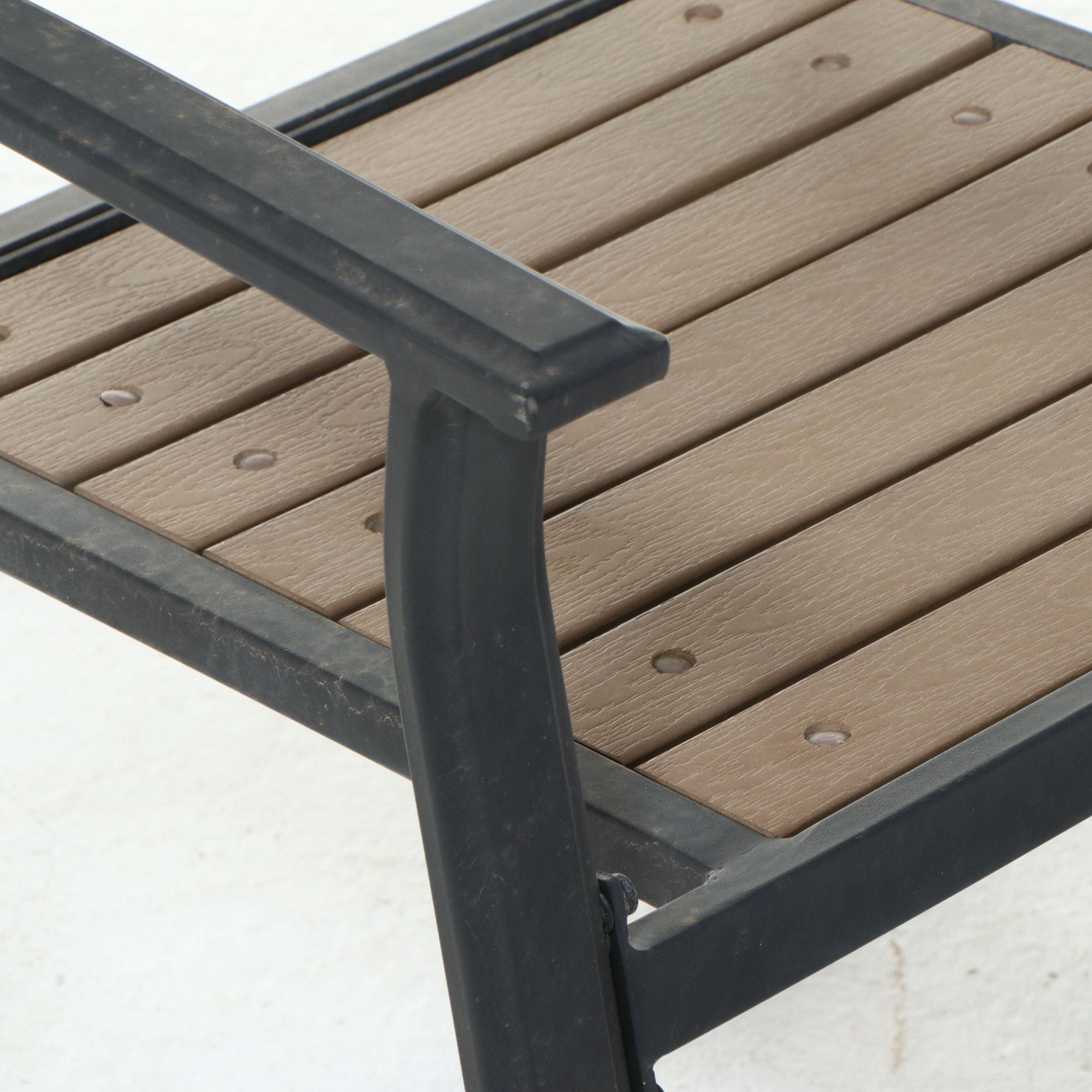 Pressed Aluminum Assembled Patio Armchairs, Side Table and Accent Table