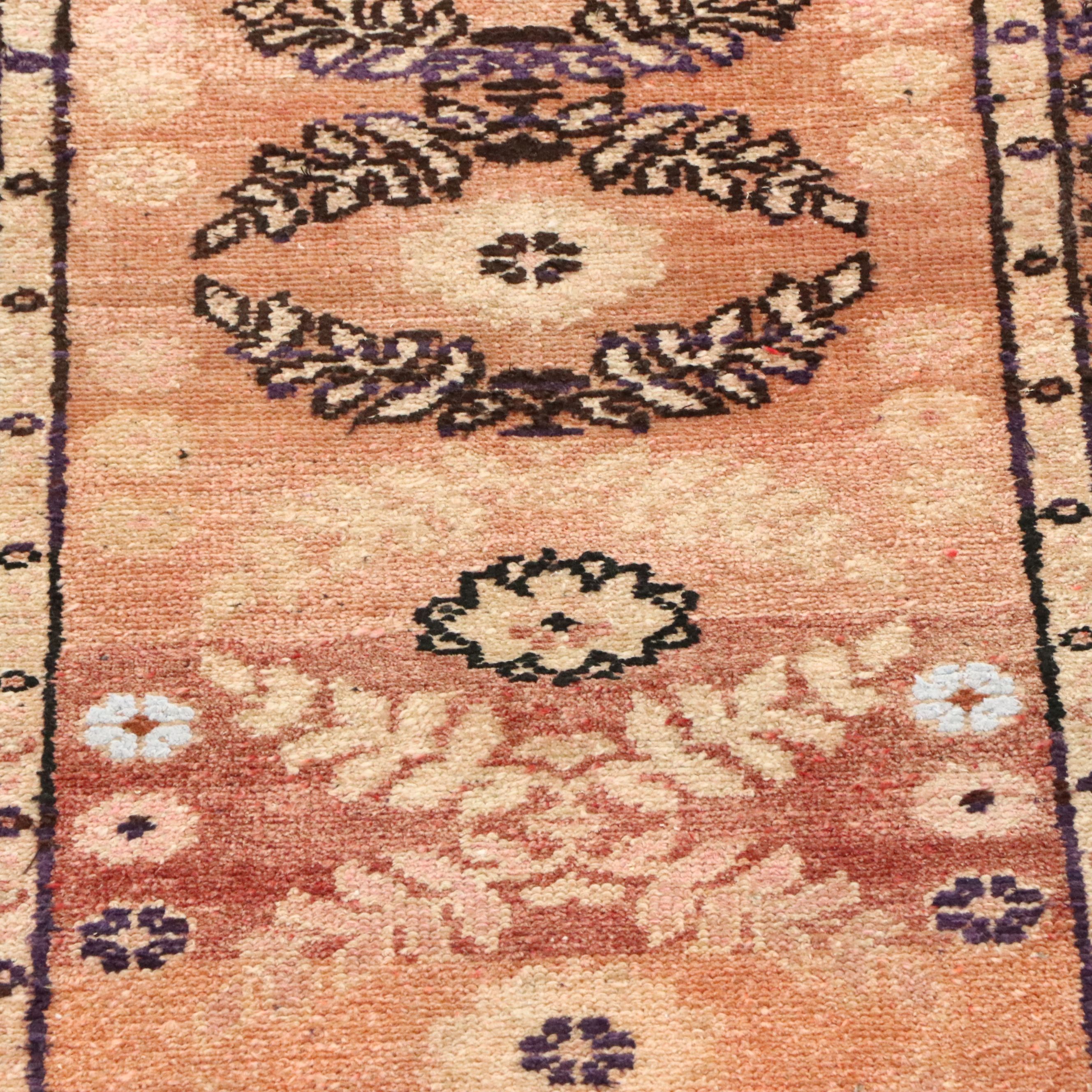 2'8 x 12'8 Hand-Knotted Turkish Oushak Carpet Runner