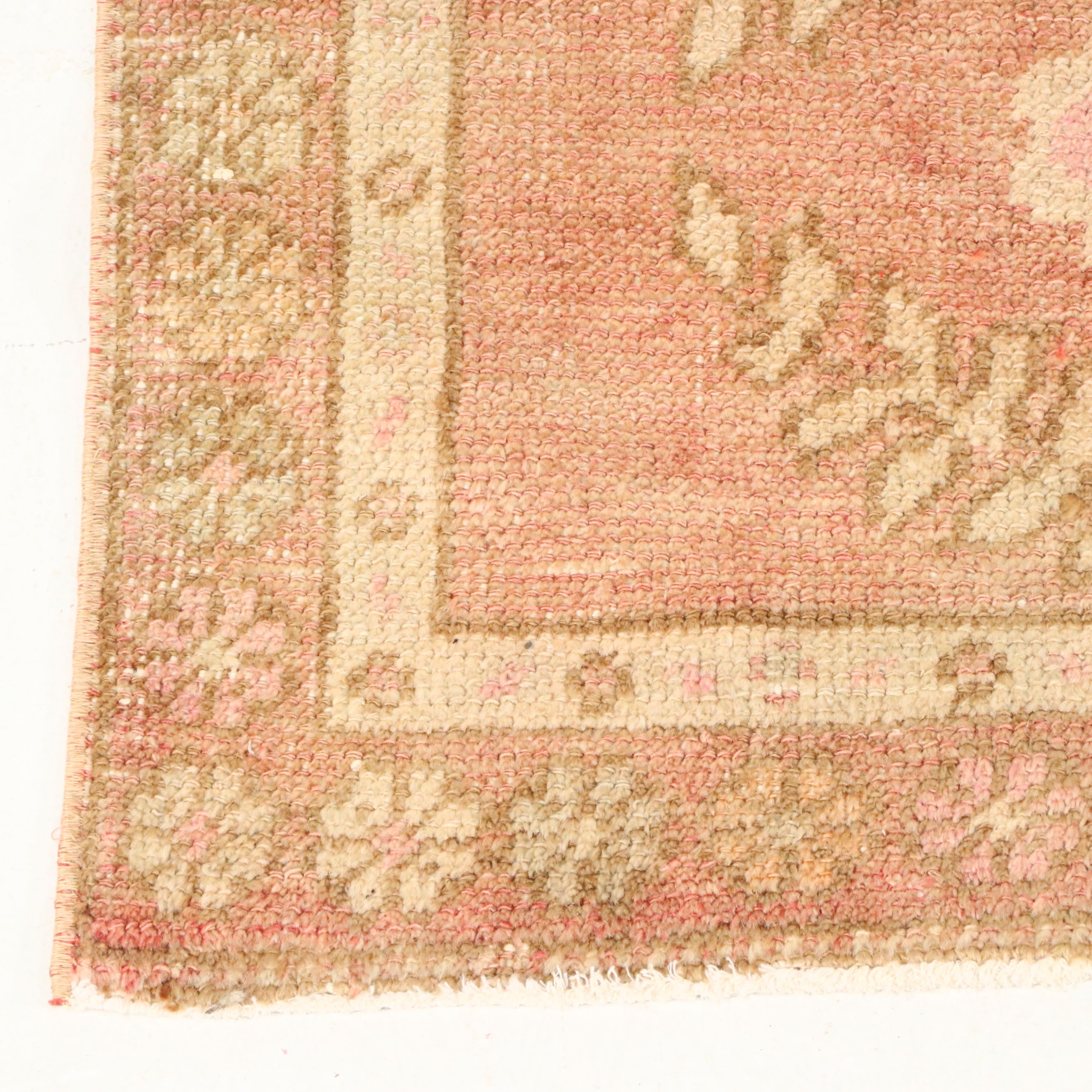 2'8 x 12'8 Hand-Knotted Turkish Oushak Carpet Runner