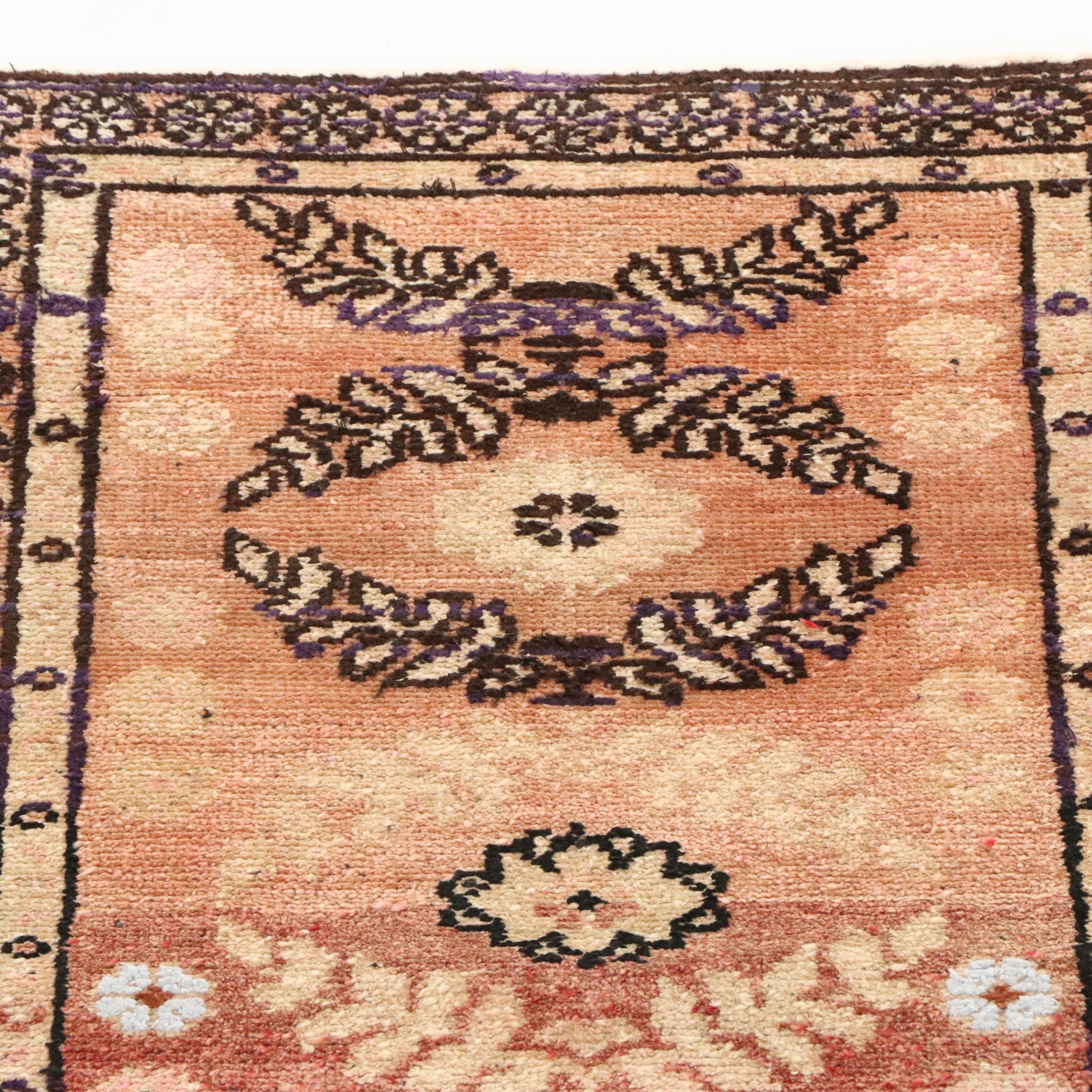 2'8 x 12'8 Hand-Knotted Turkish Oushak Carpet Runner