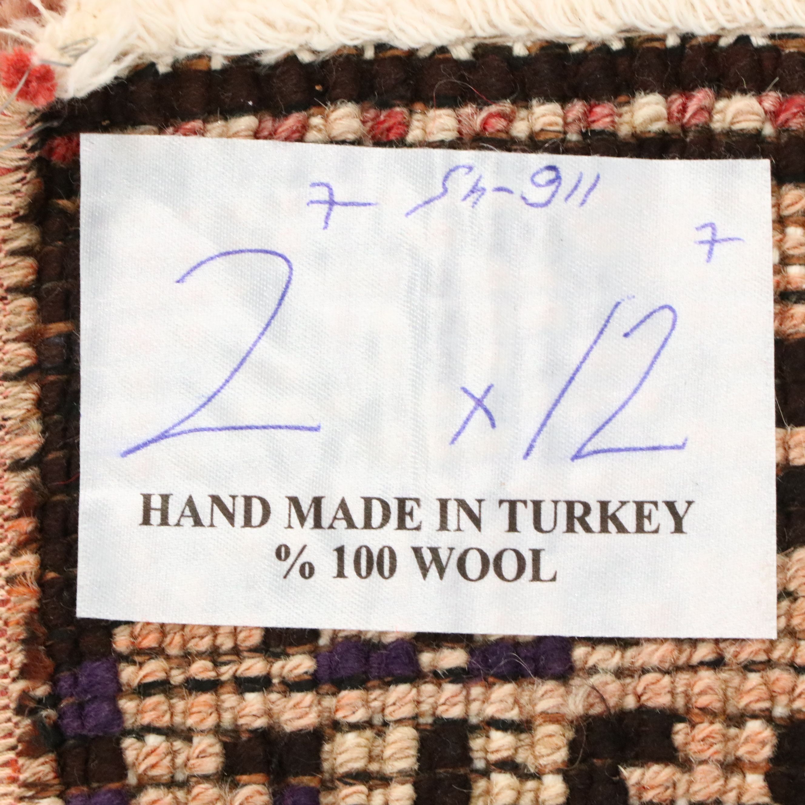 2'8 x 12'8 Hand-Knotted Turkish Oushak Carpet Runner