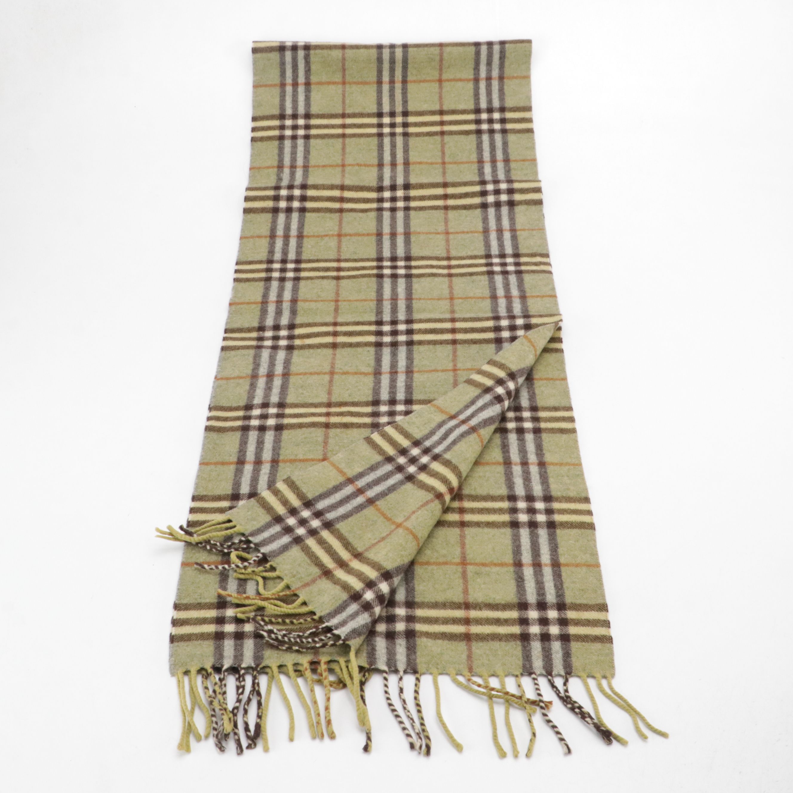 Burberrys Cashmere and Wool Blend Fringe Scarf