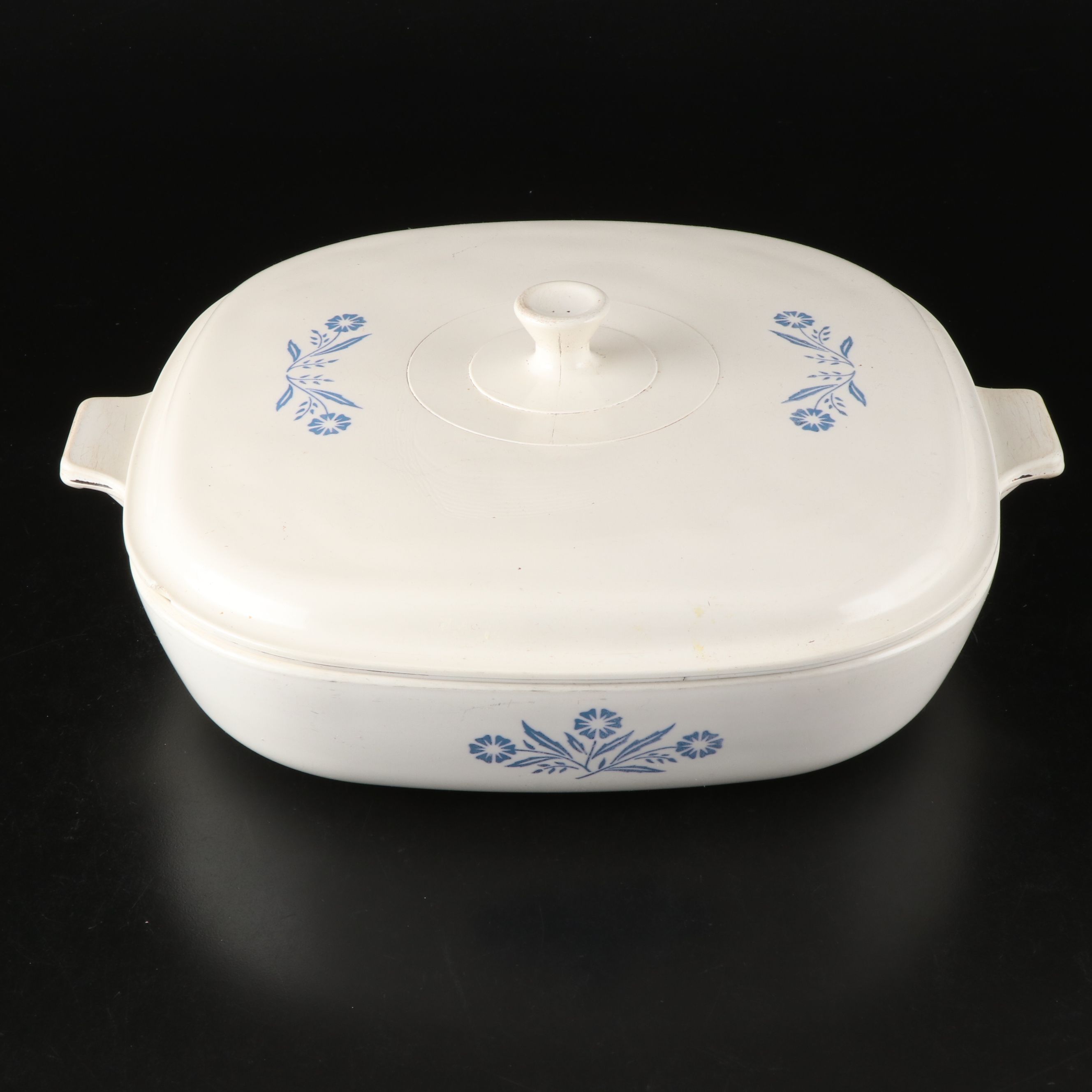 Corning Ware "Blue Cornflower" Pyroceram Casseroles and Detachable Pot Handles