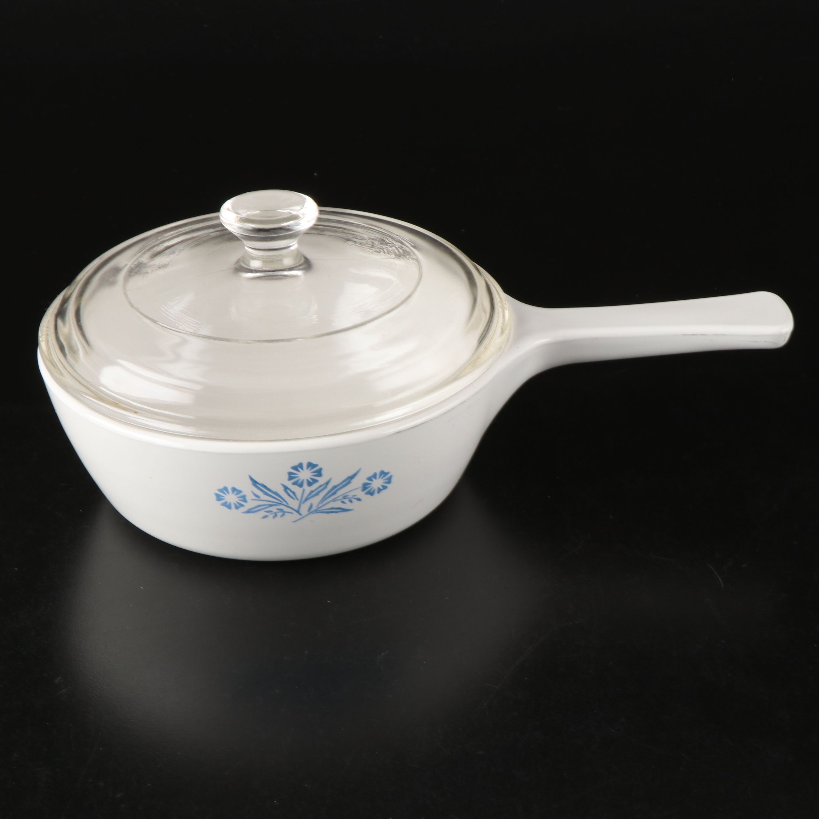 Corning Ware "Blue Cornflower" Pyroceram Casseroles and Detachable Pot Handles
