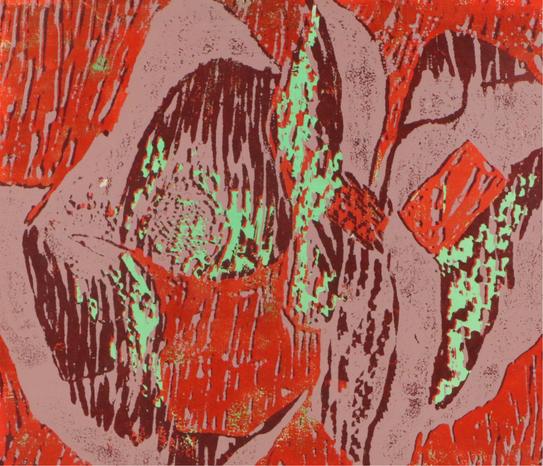 Gene Fenton Abstract Relief Print, Circa 1970