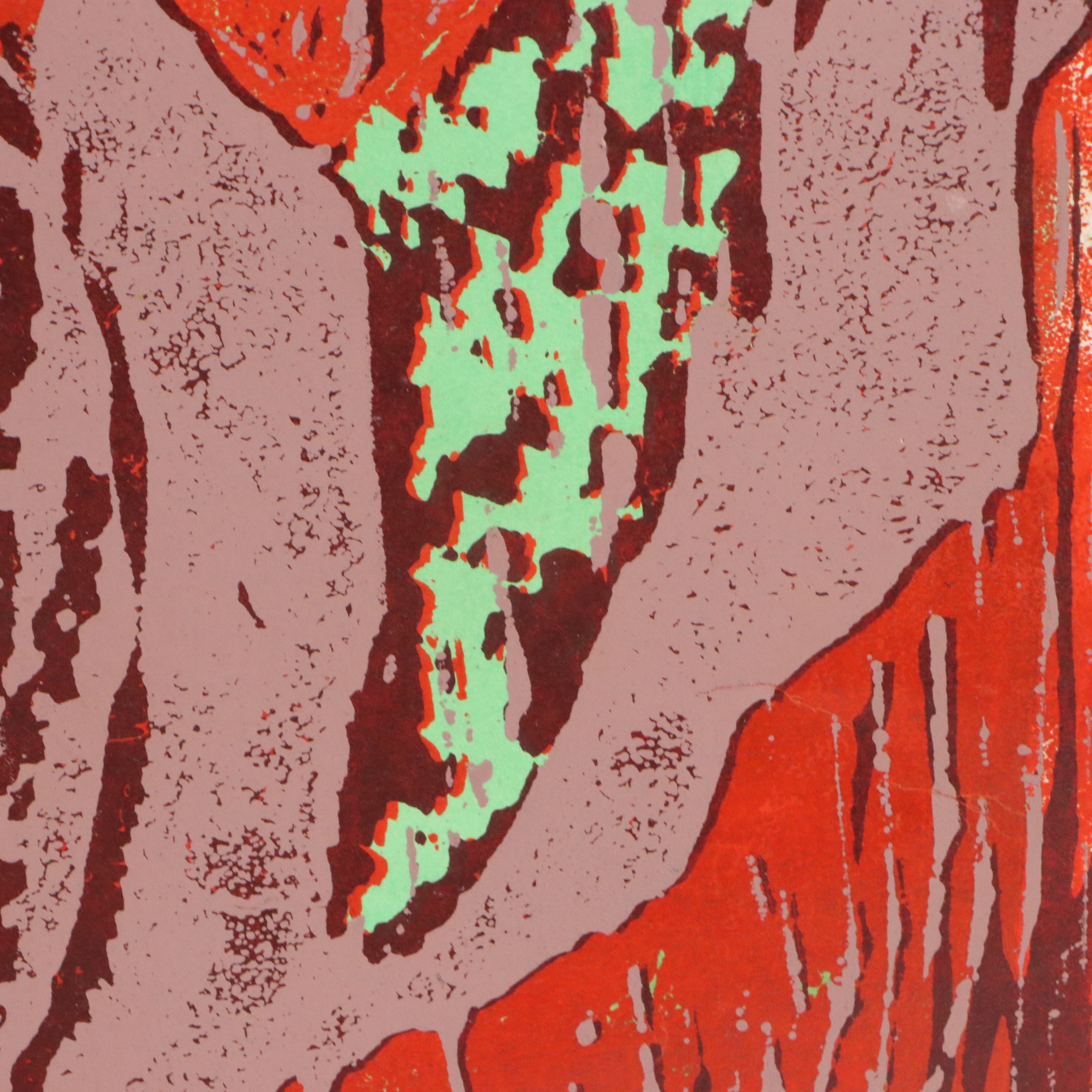 Gene Fenton Abstract Relief Print, Circa 1970