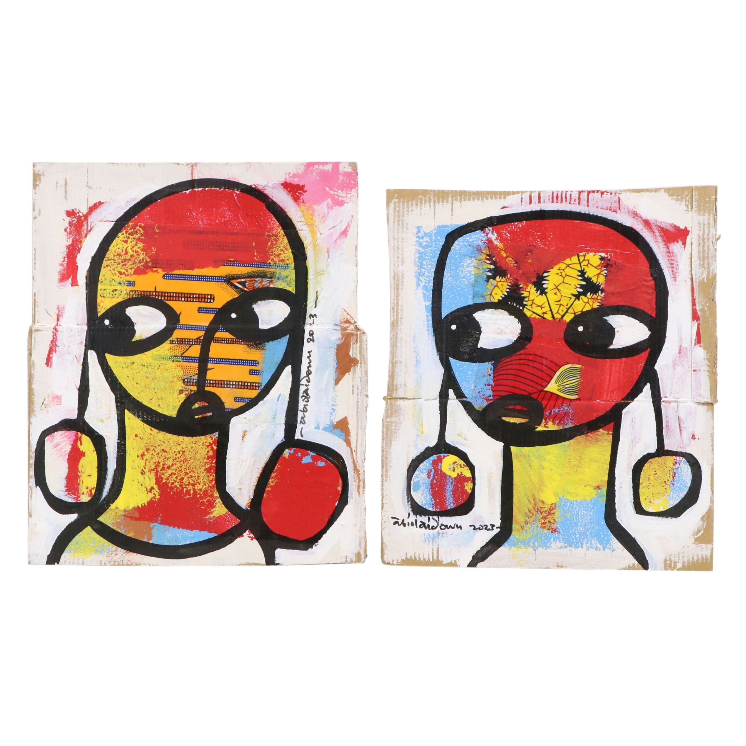 Abiola Idowu Acrylic Paintings "My Love IV" and More, 2023