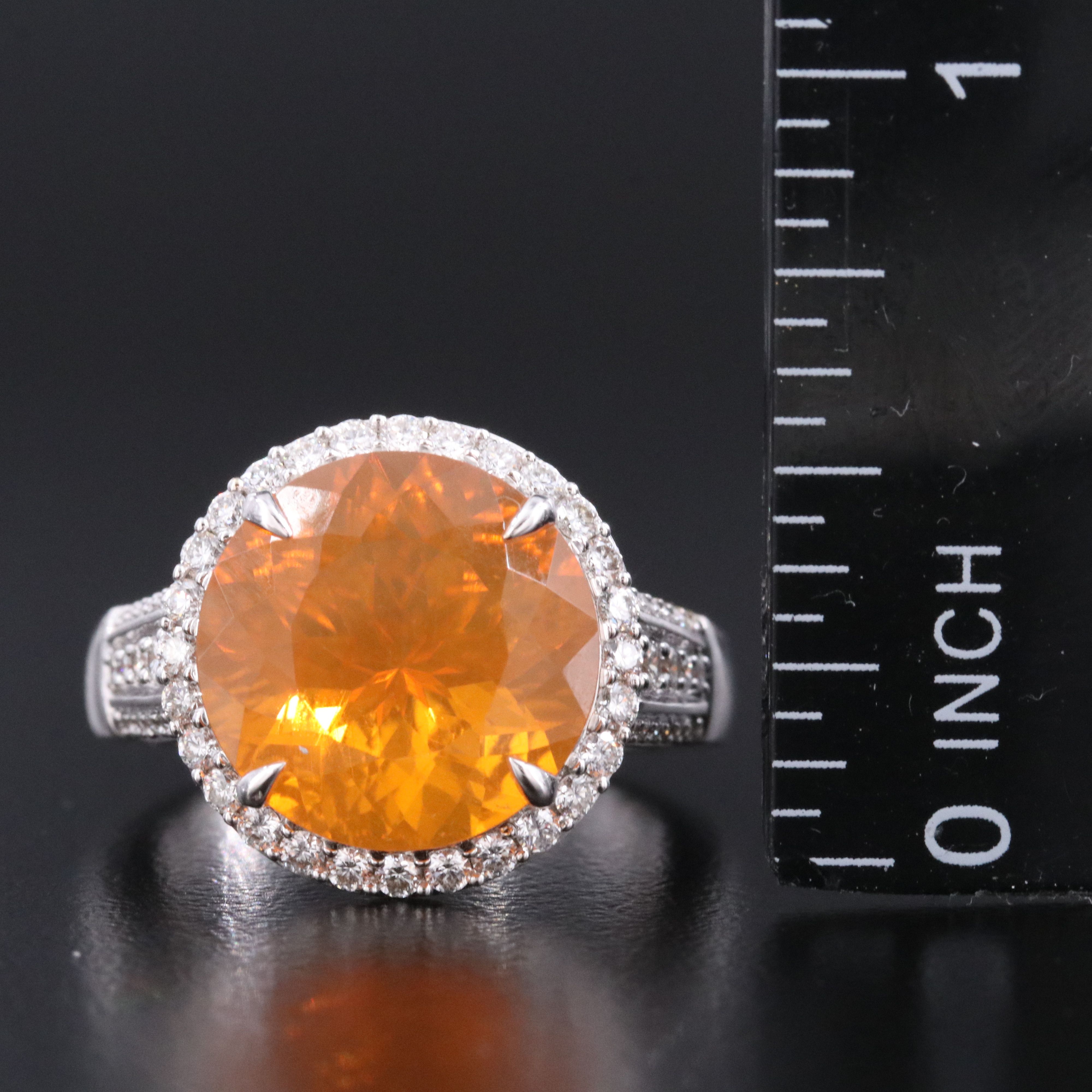 Chromia 18K Fire Opal and Diamond Ring