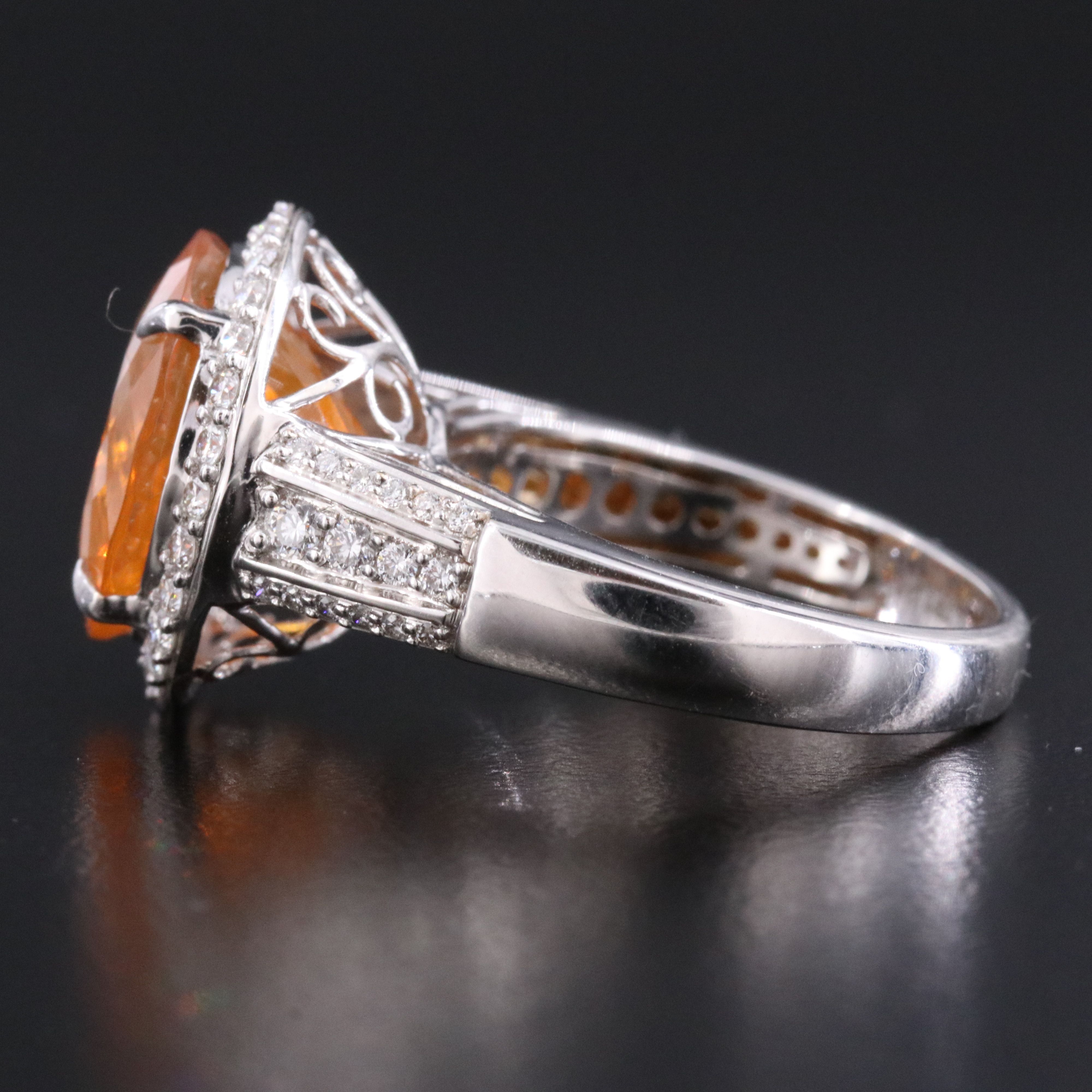 Chromia 18K Fire Opal and Diamond Ring