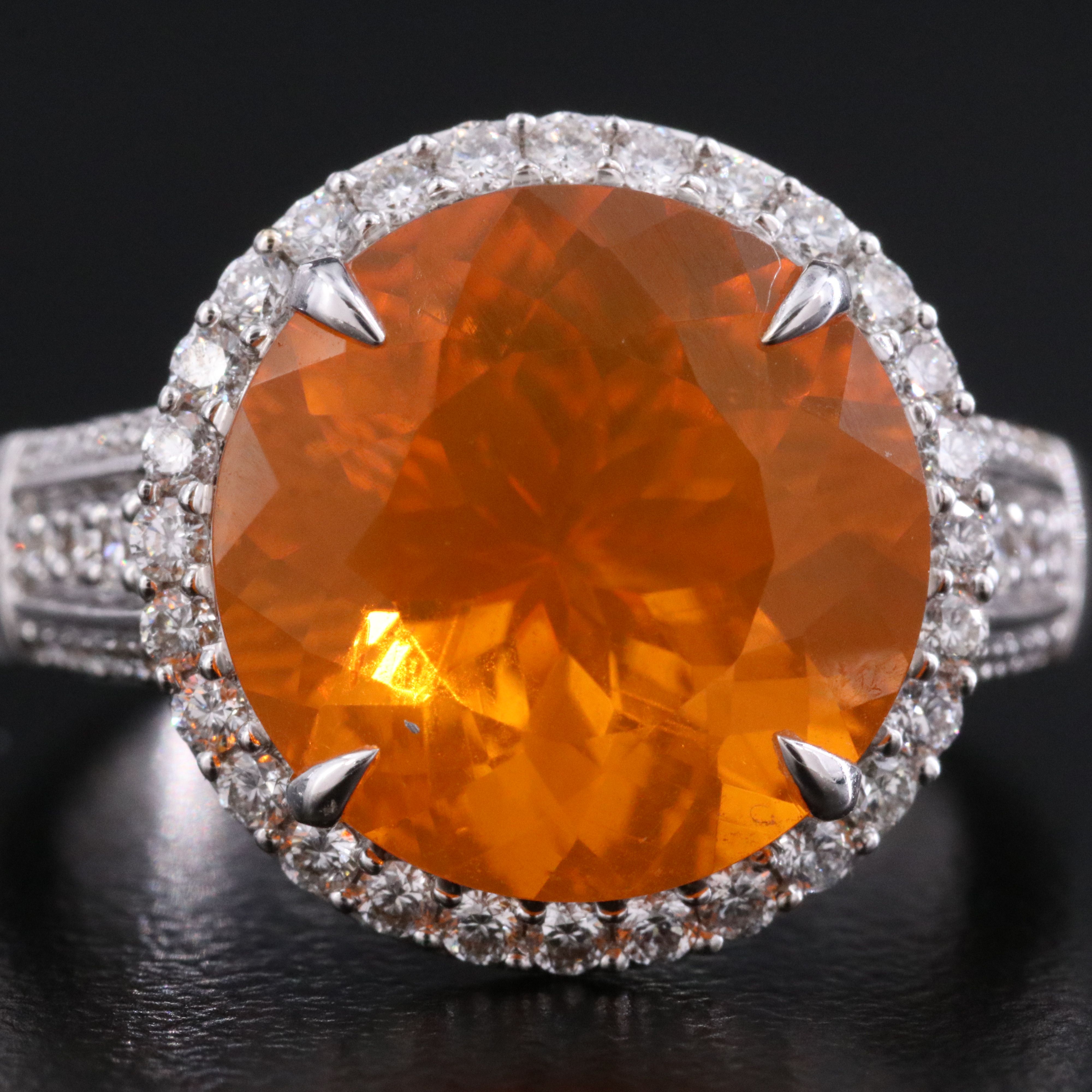 Chromia 18K Fire Opal and Diamond Ring