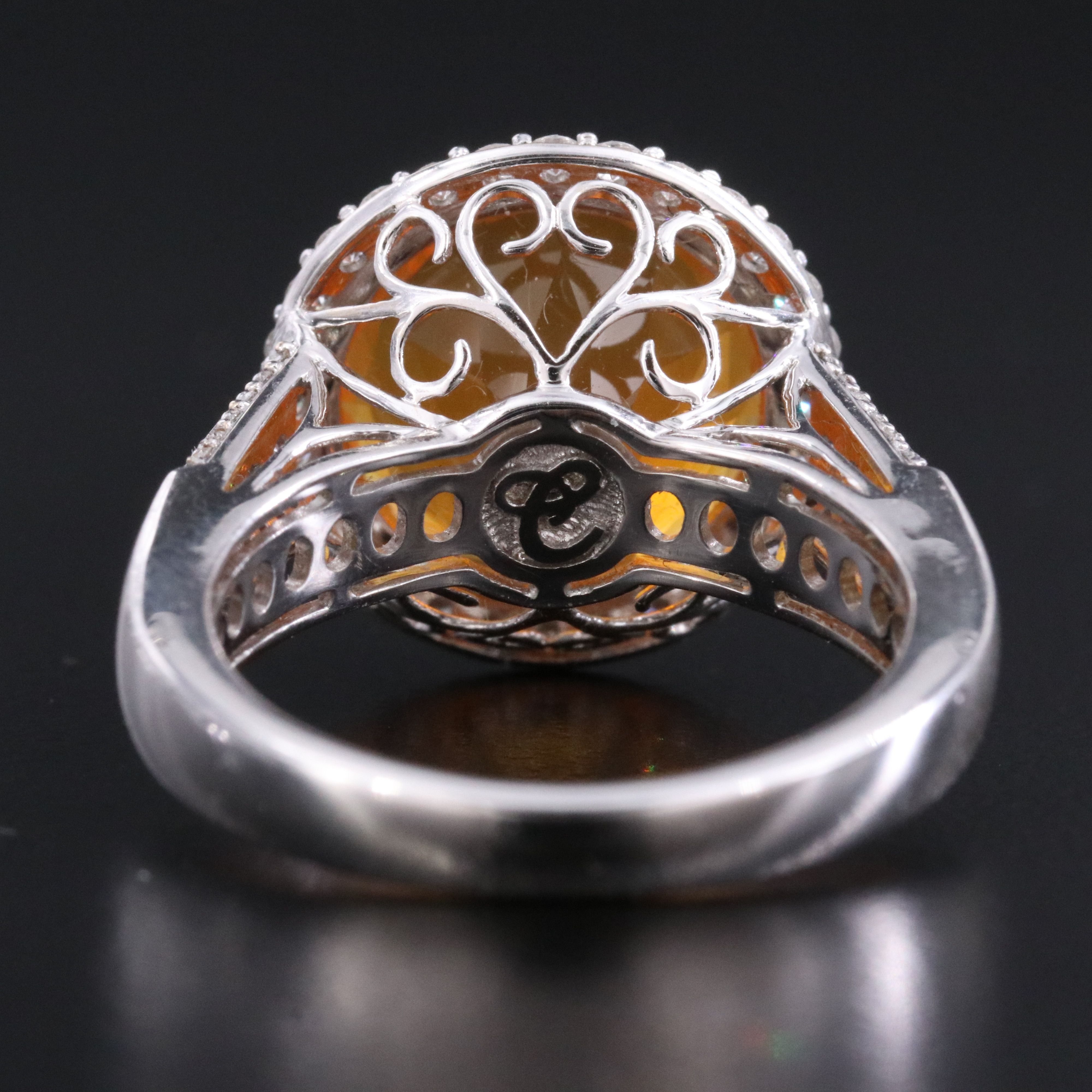 Chromia 18K Fire Opal and Diamond Ring