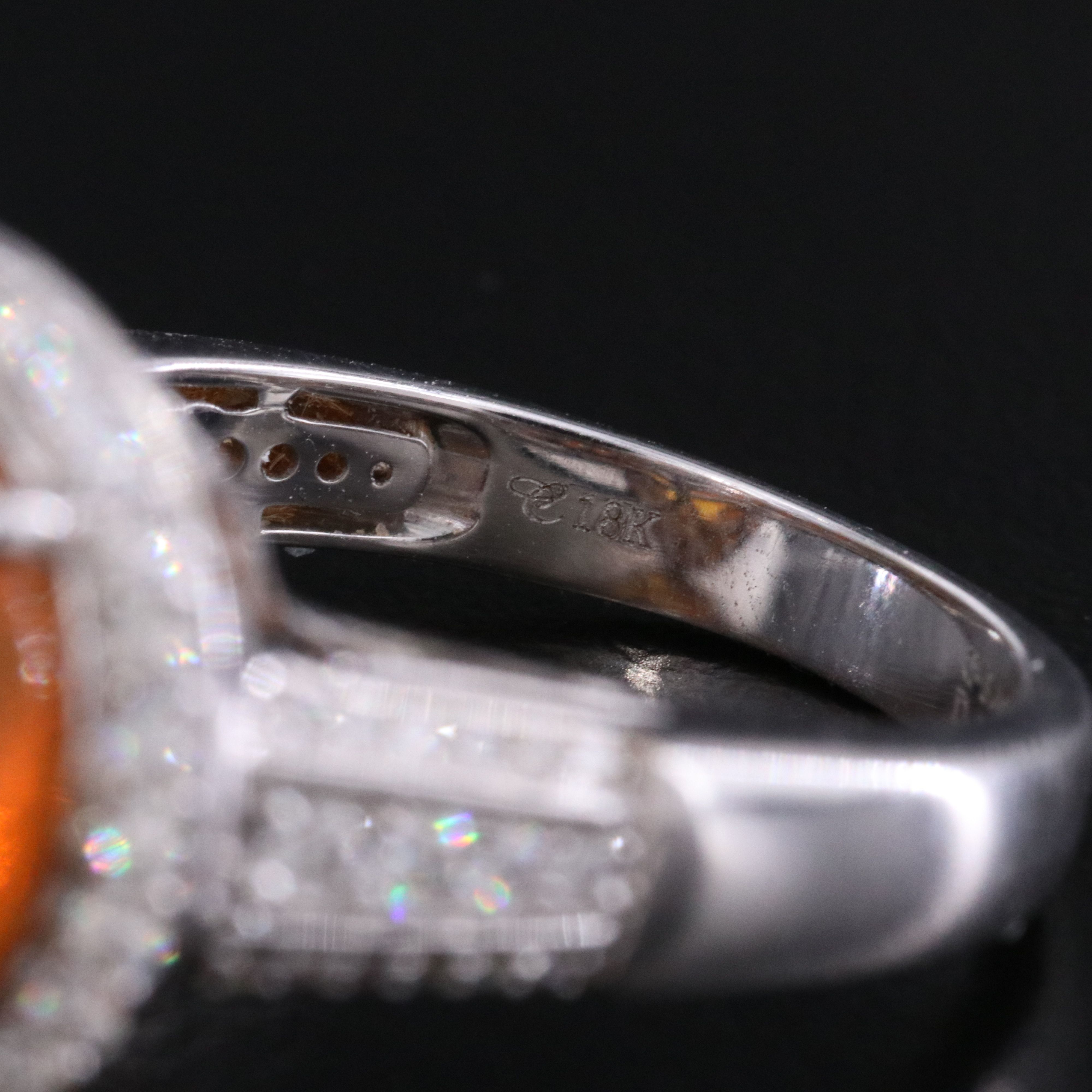 Chromia 18K Fire Opal and Diamond Ring