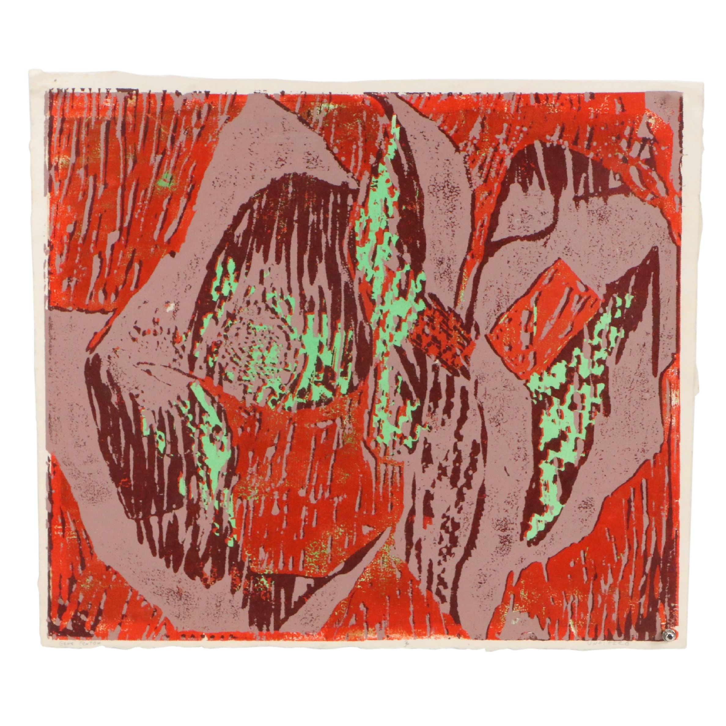 Gene Fenton Abstract Relief Print, Circa 1970