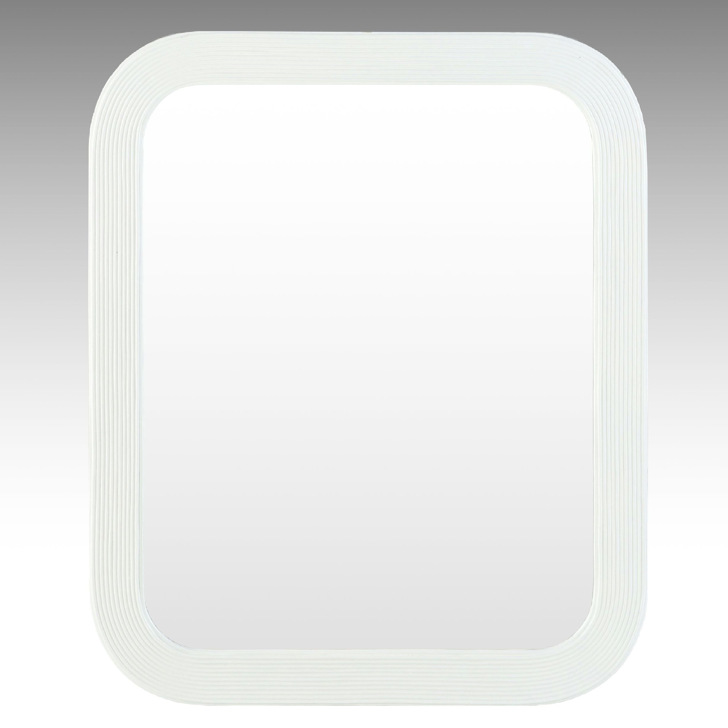 White Finish Rectangular Wall Mirror