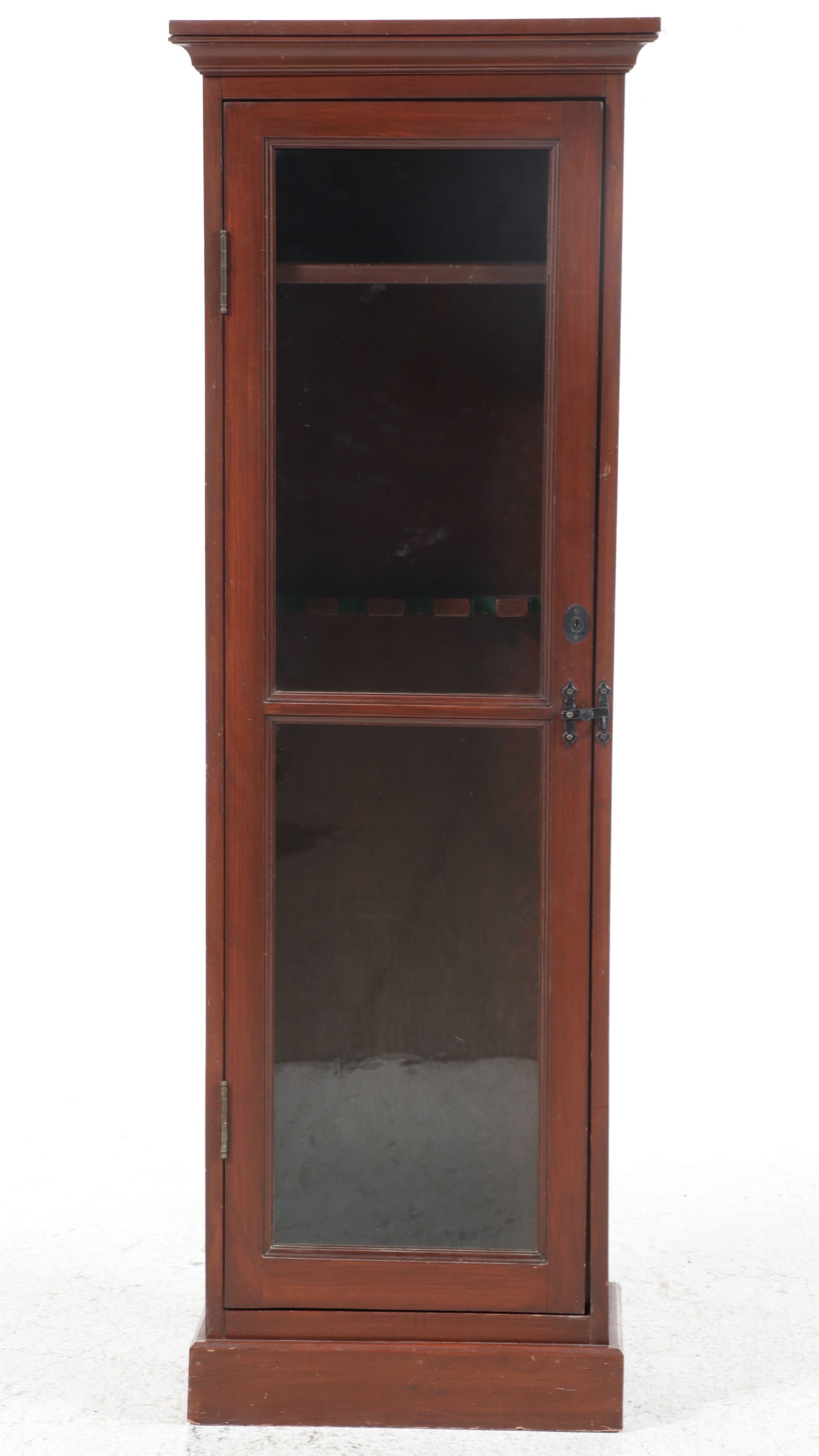 Federal Walnut Finish Pine Glass Front Gun Cabinet, 21st Century